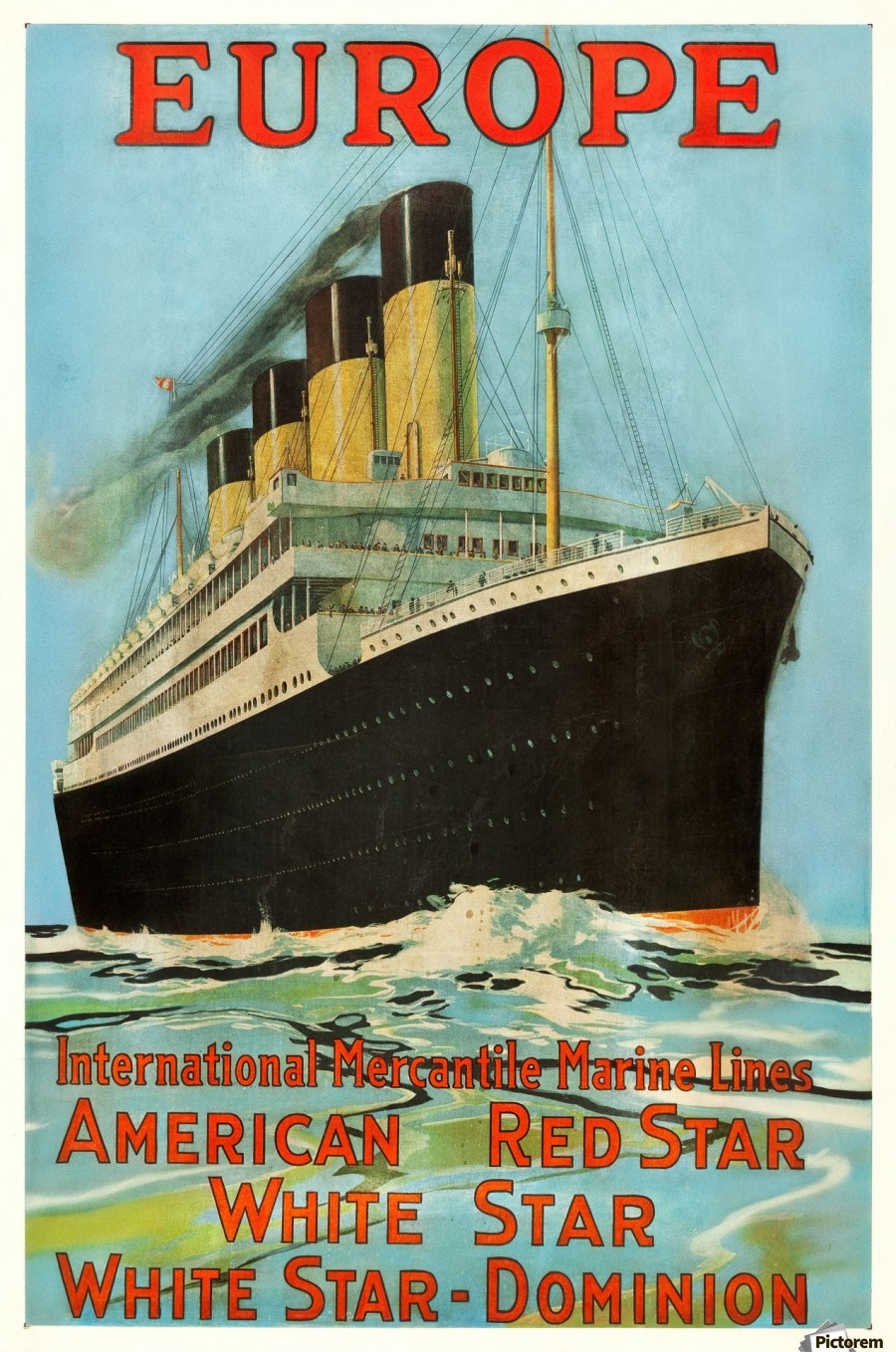 This advertisement for the International Mercantile Marine Lines, the