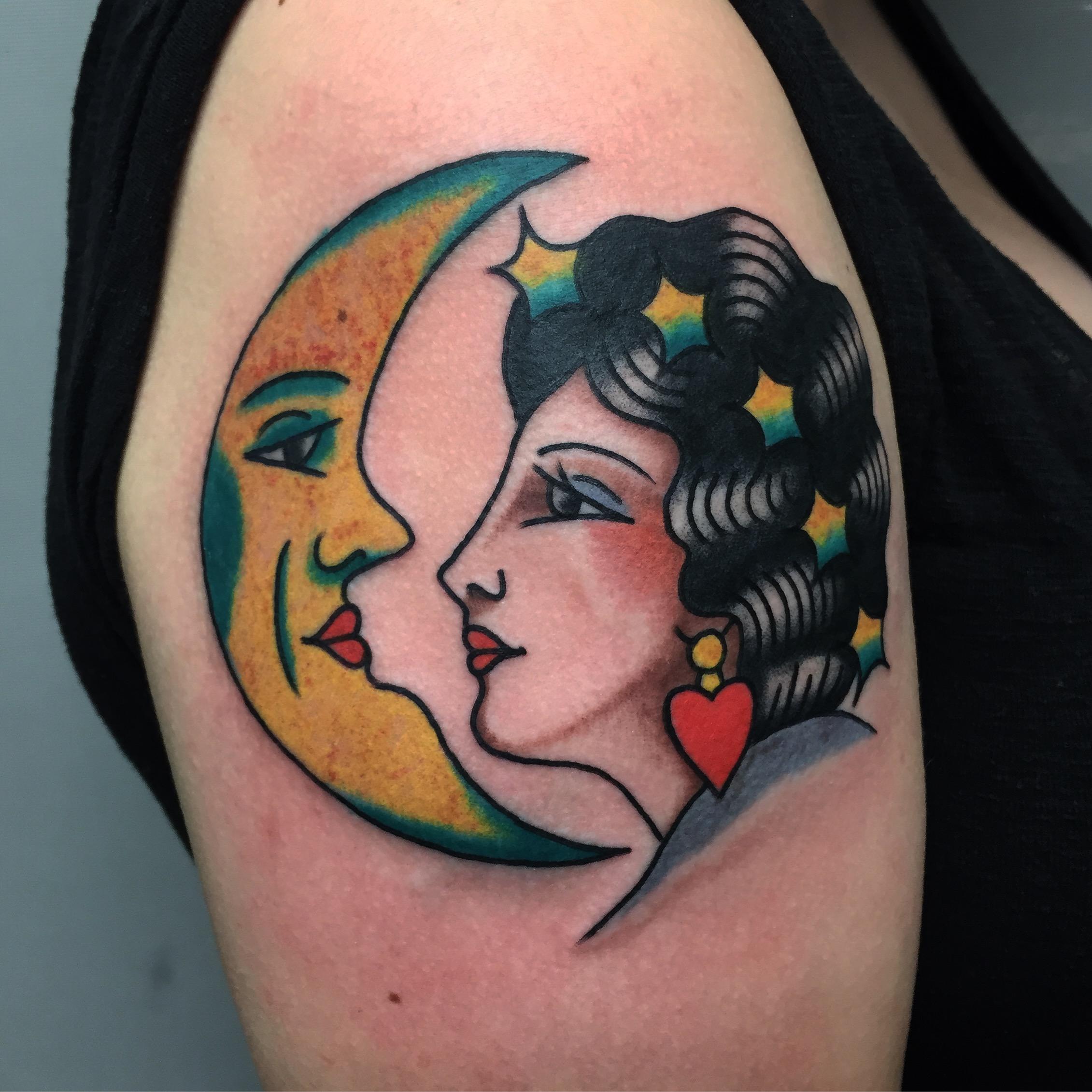 Sorry for the blood Moon Lady by Esther at XS Tattoo in