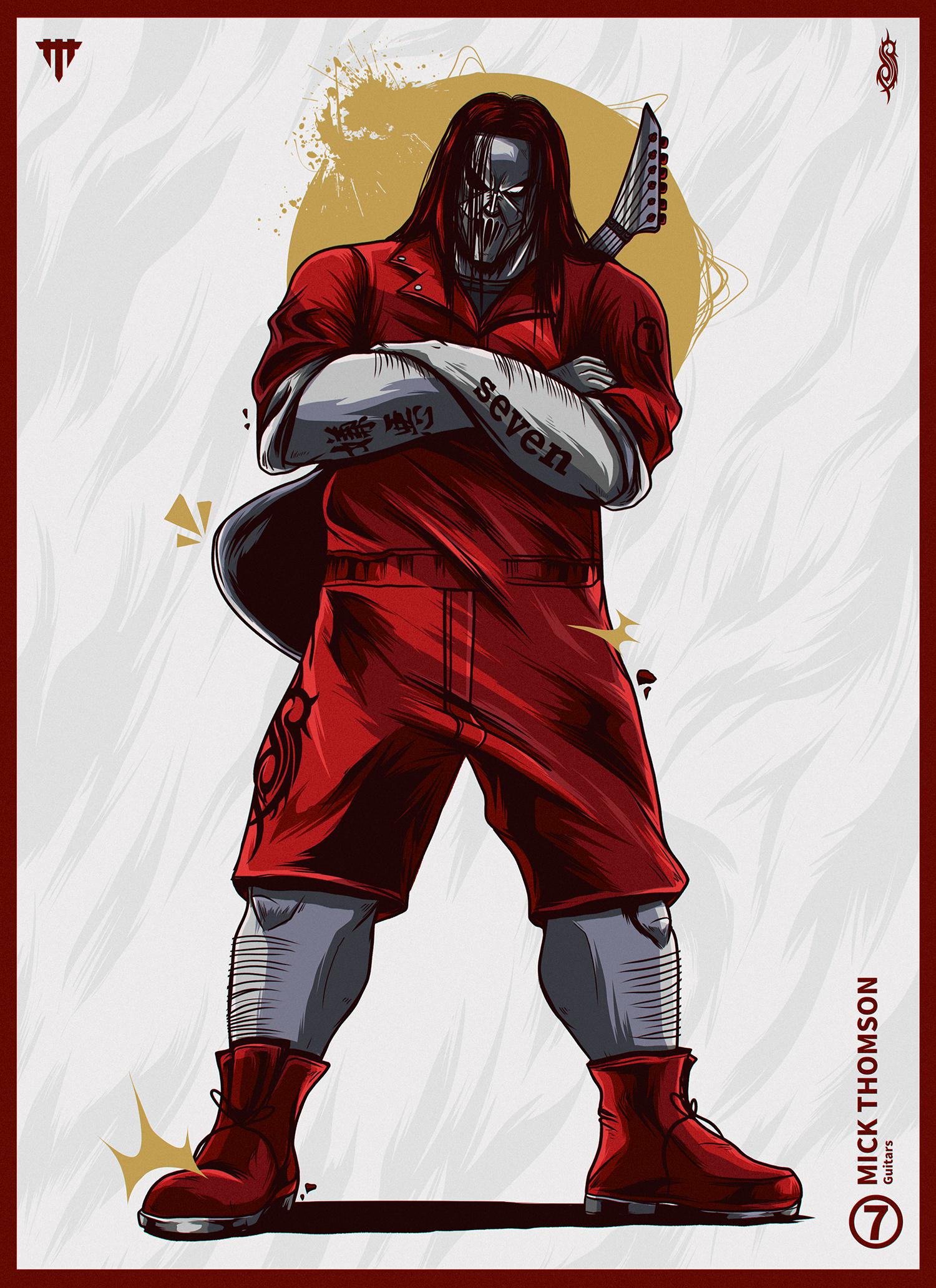 8th illustration from my slipknot poster series Mick Thomson r/Slipknot