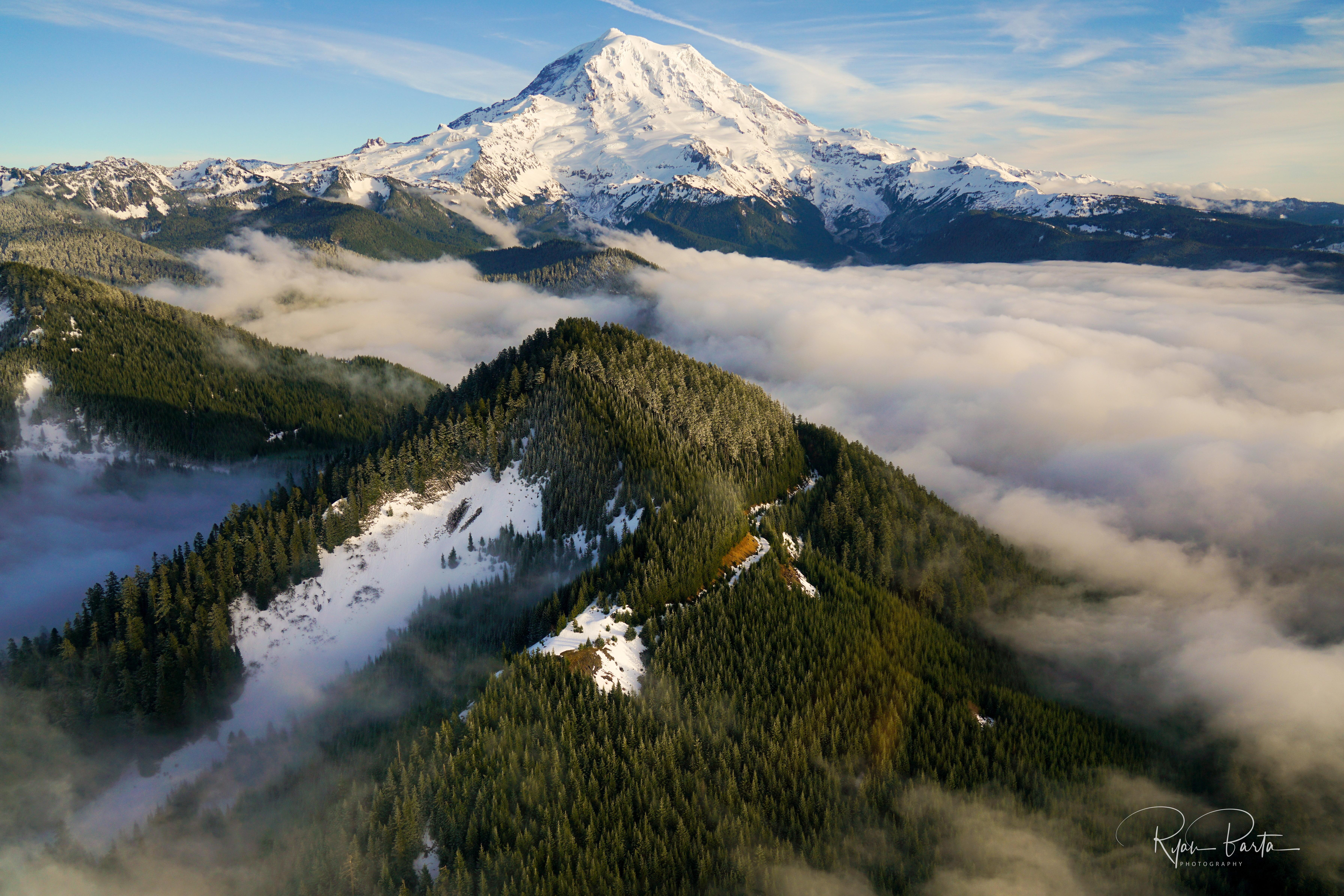 Mt. Rainier (14,411’) is more prominent than K2. Photo taken from an