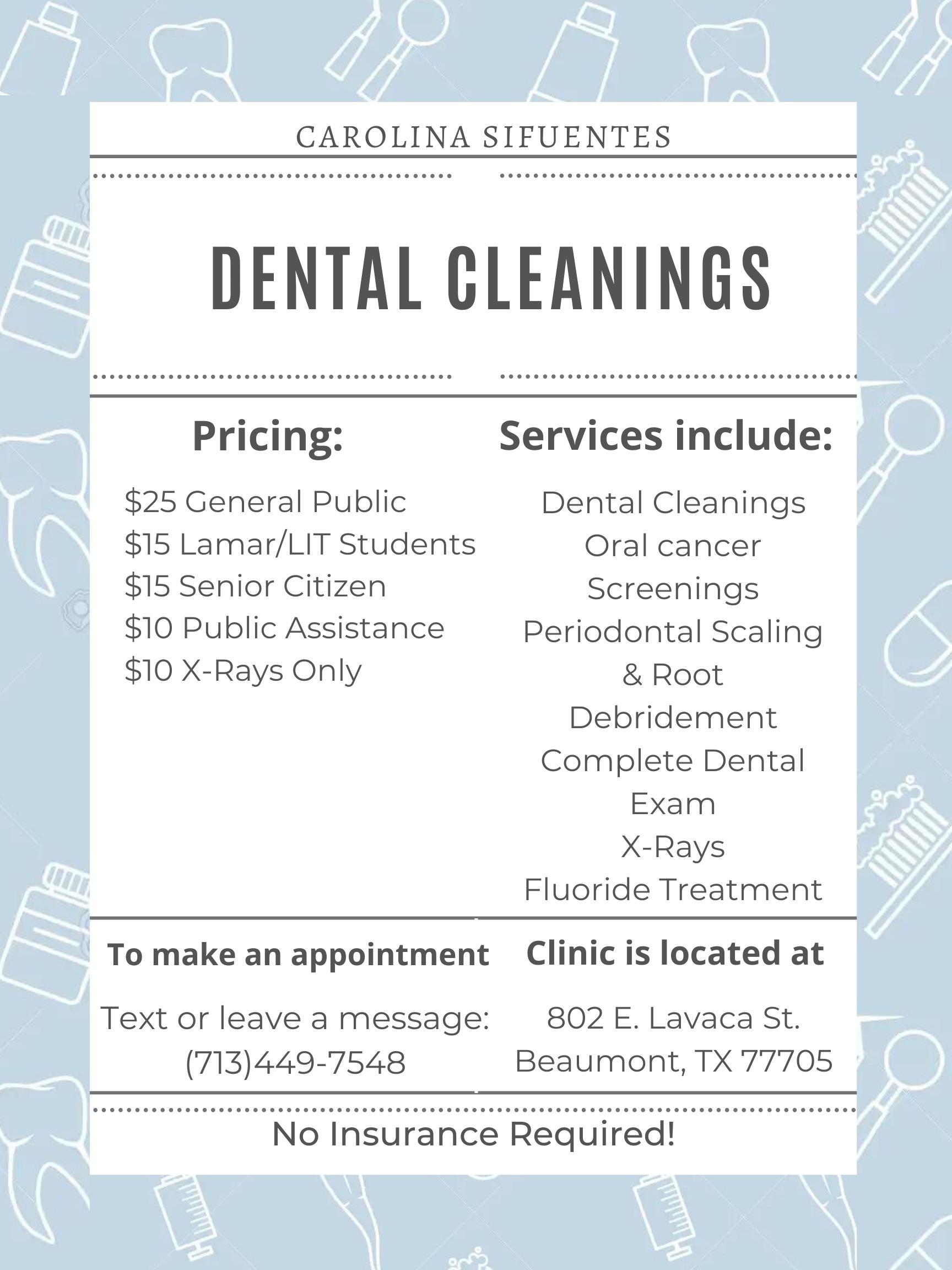 Affordable Dental cleaning/ Looking for patients r/Beaumont