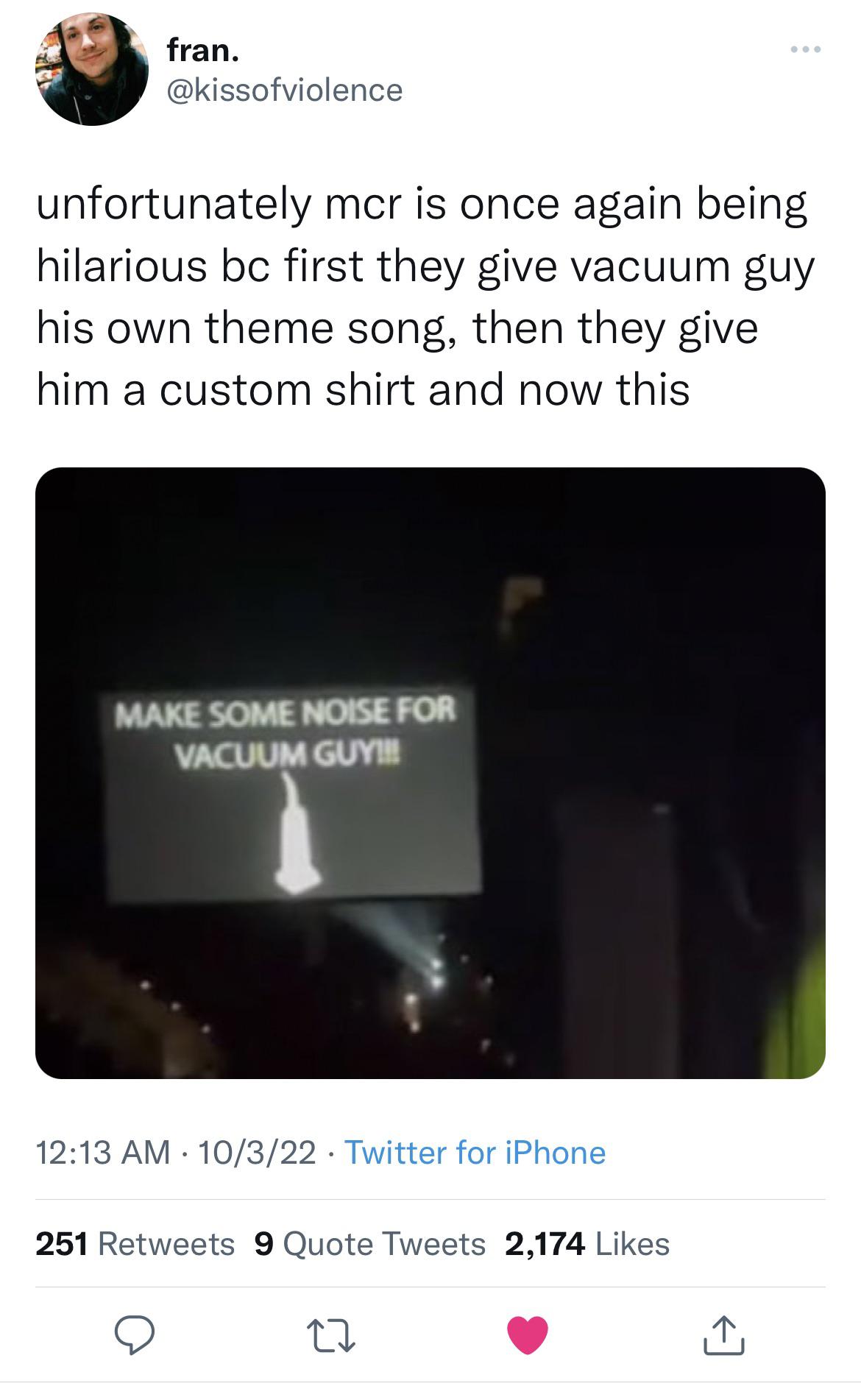 Vacuum guy continues to grow more powerful r/MyChemicalRomance