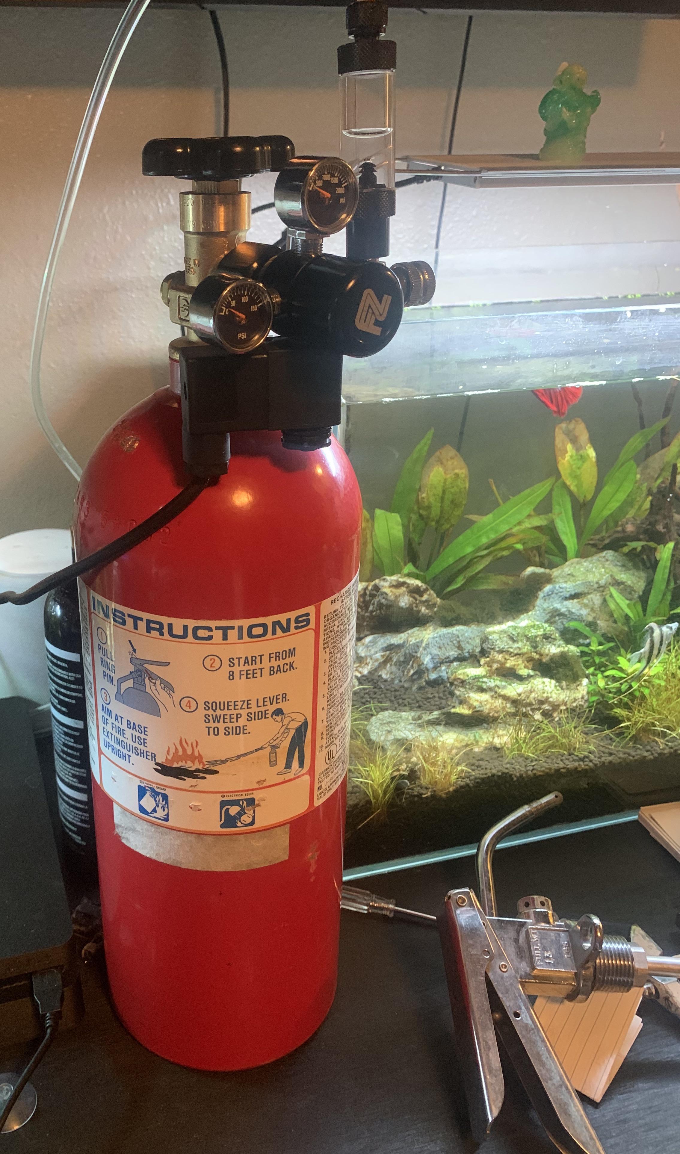 I got the valves switched out and refilled this Co2 fire extinguisher