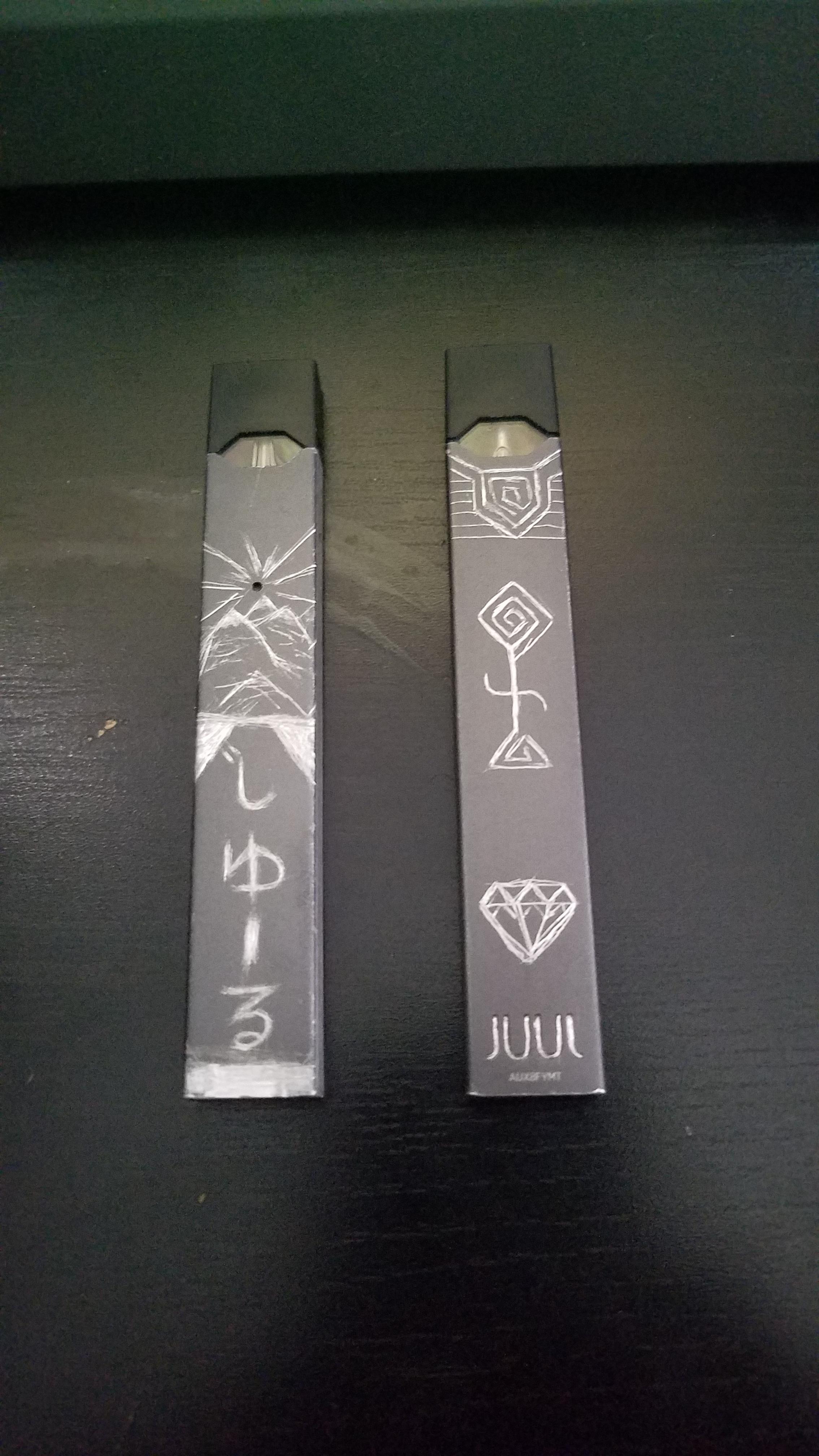 Got inspired by all the juul engravings on this subreddit. Here's two