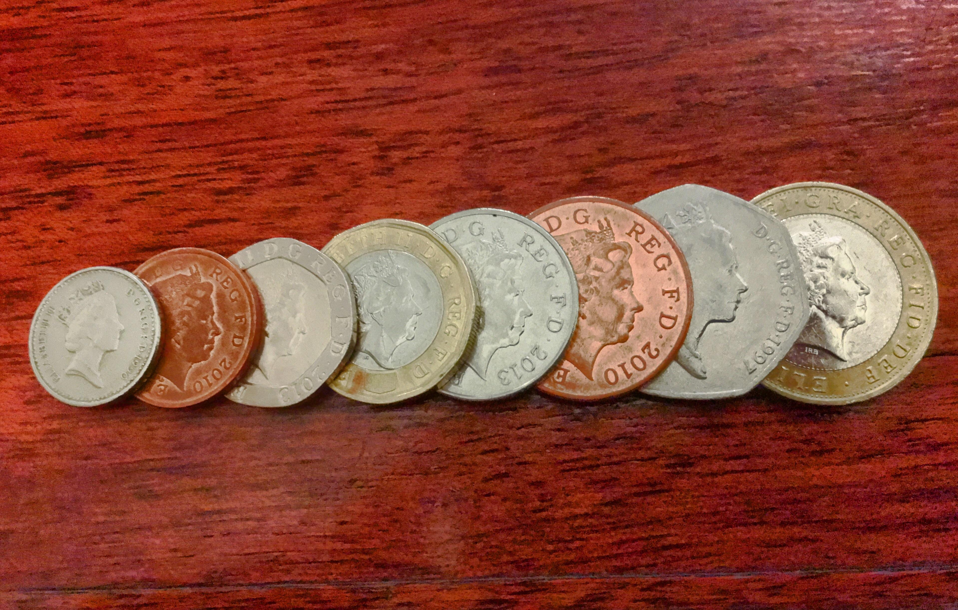 Every denomination of U.K. coin in order of size. r/mildlyinteresting