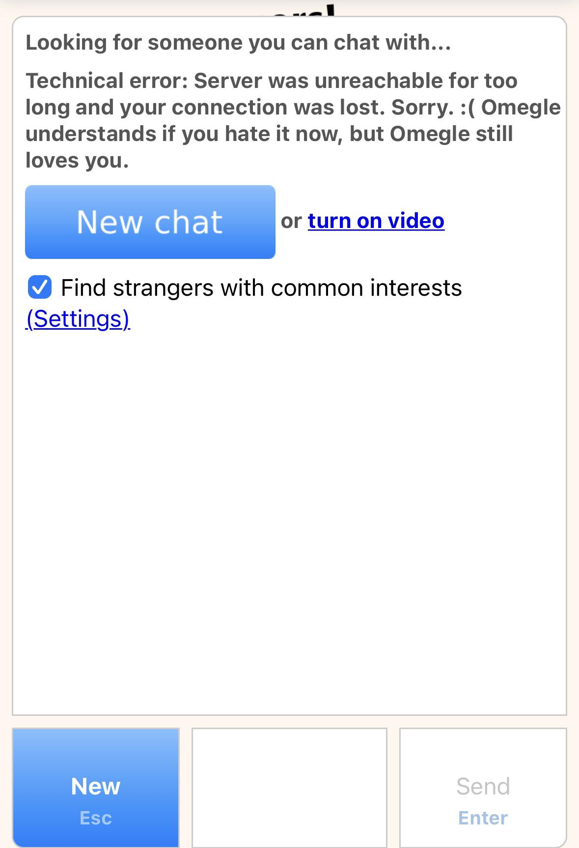 Always getting this error message ever since switching to IPhone r/omegle