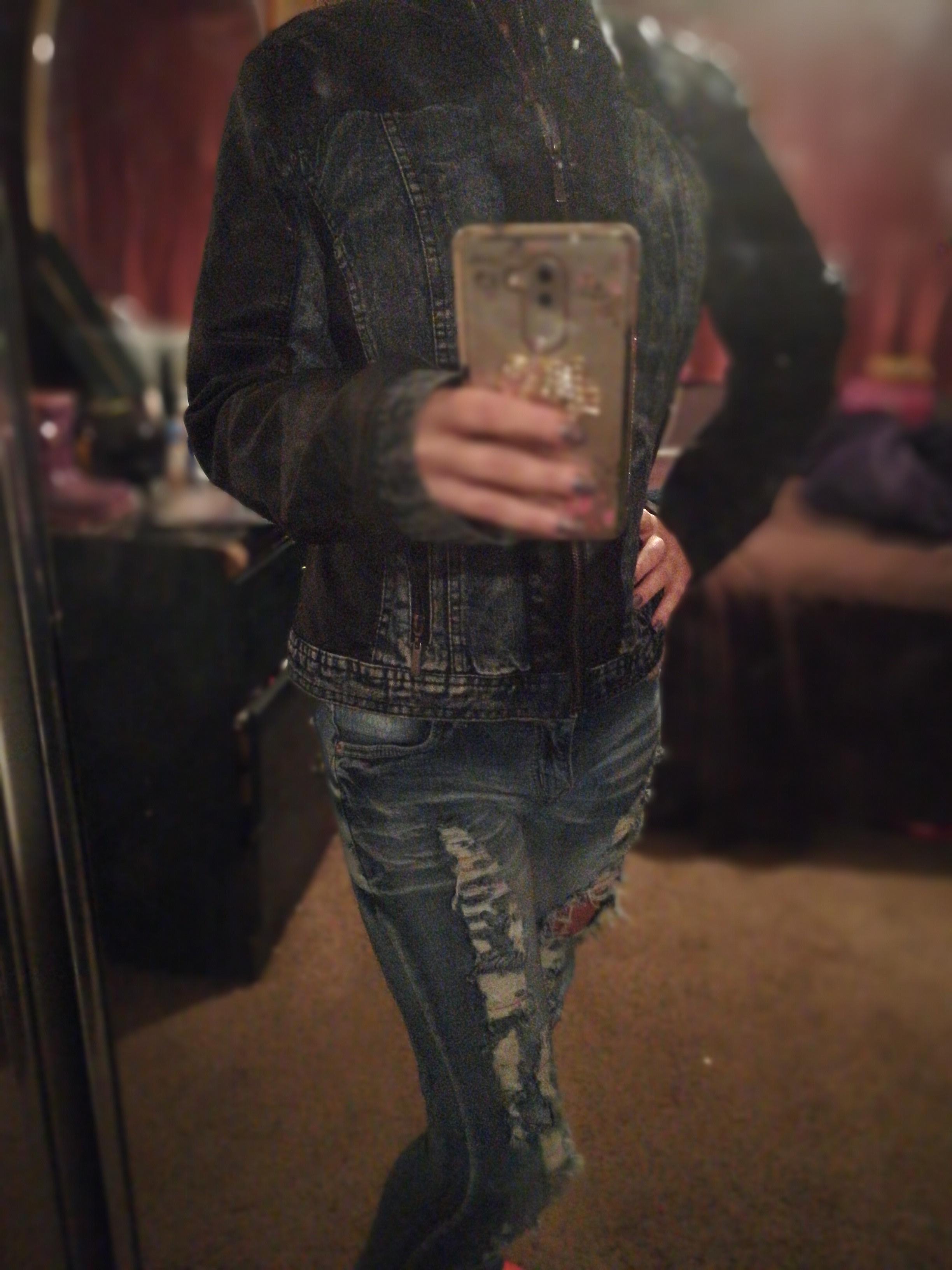 Half leather, half denim jacket 2 r/ThriftStoreHauls