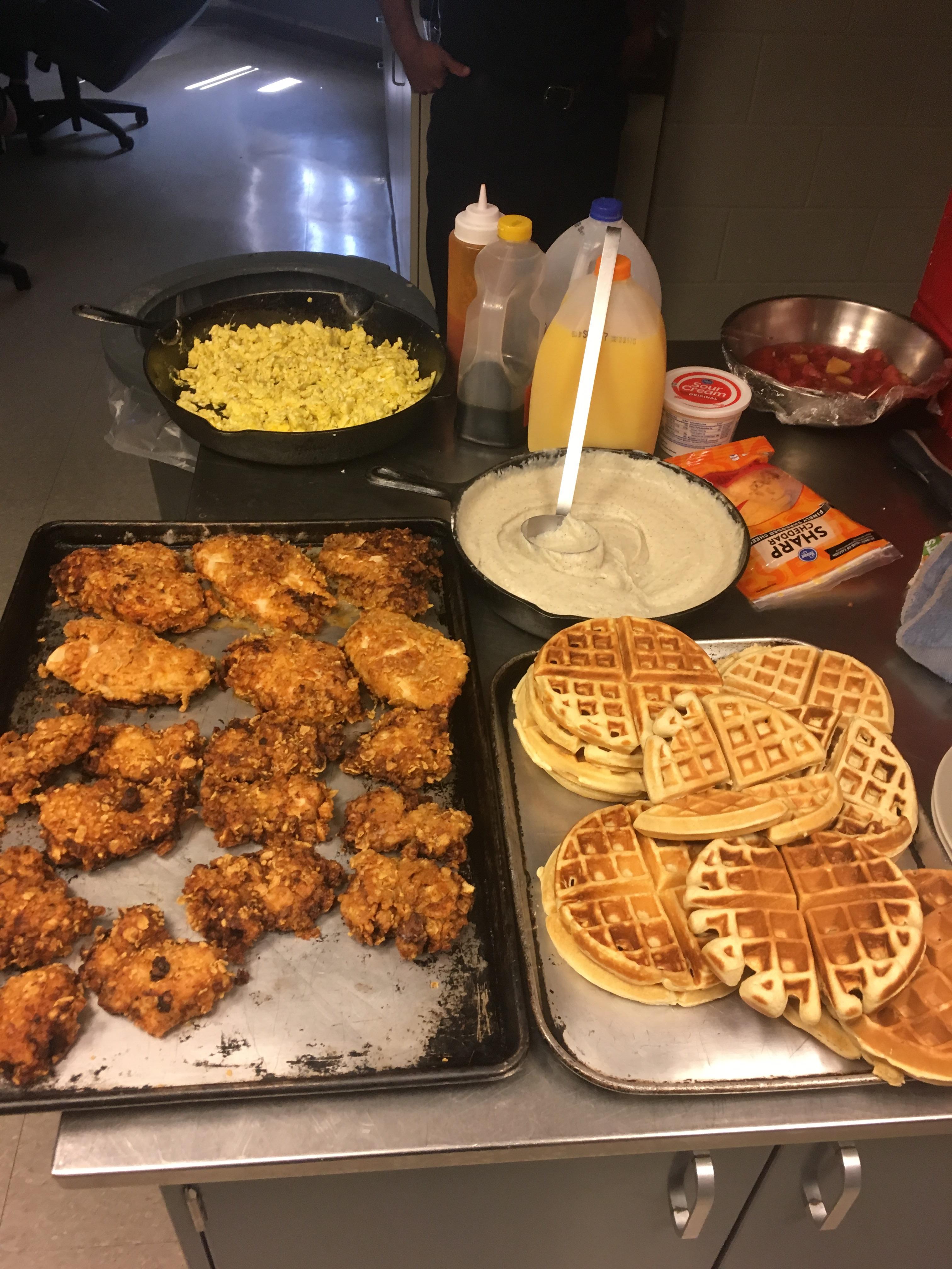 [Homemade] Chicken and Waffles r/food