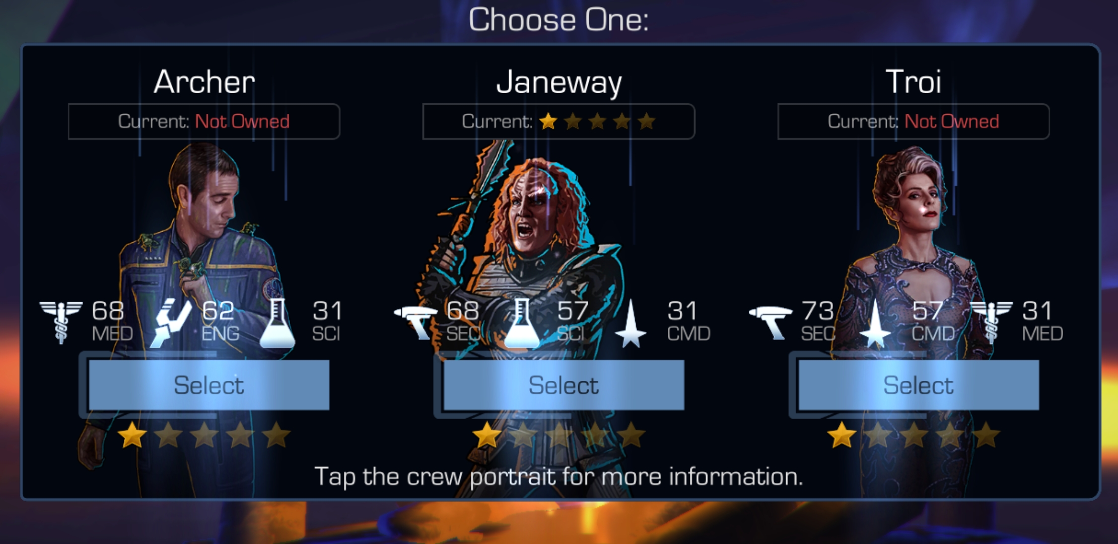 Behold! Imprinted Archer Klingon Janeway Dark Empath Troi, got this at the end of a 10x pull