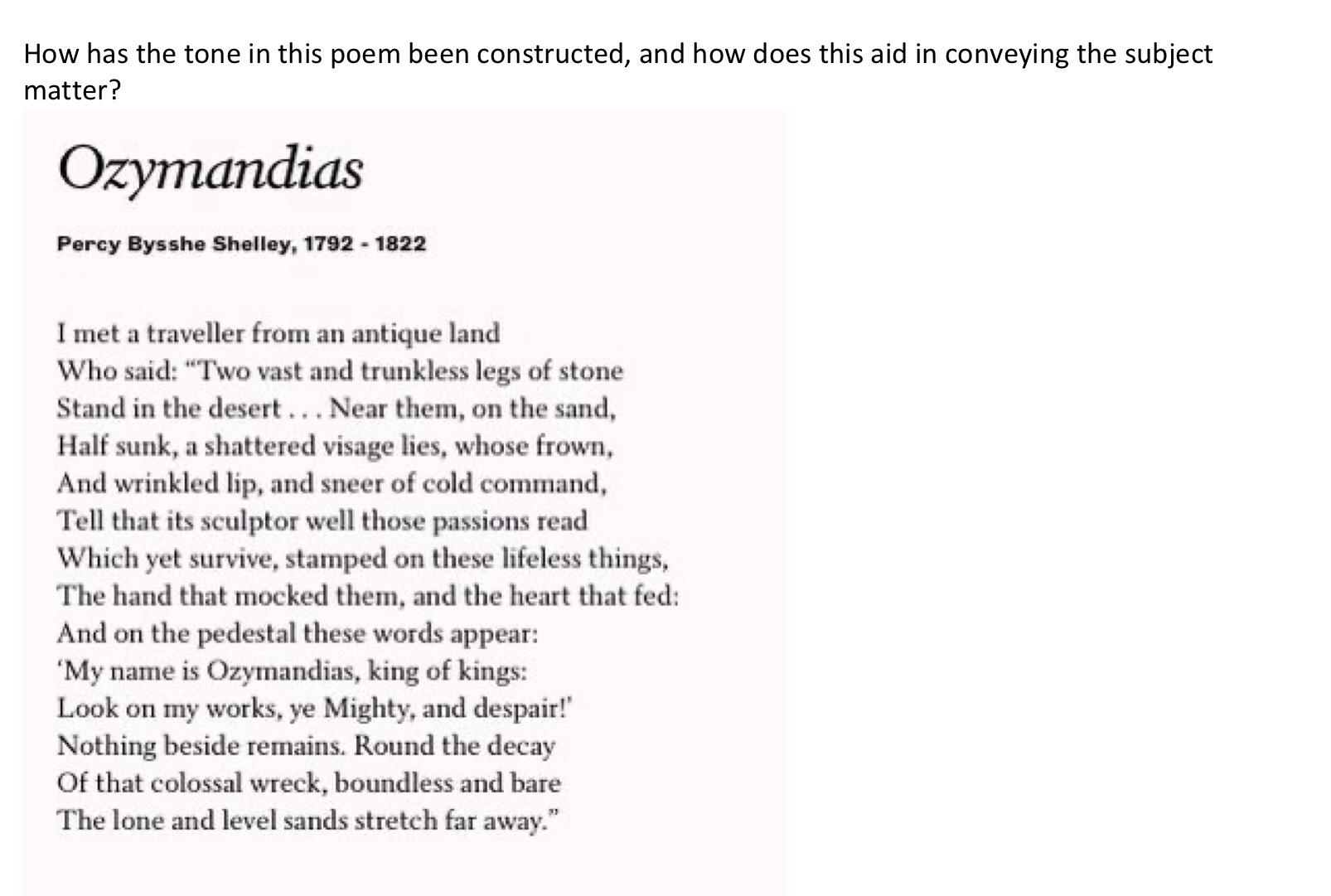 [Grade 9 English poetry analysis] analysing the tone of the poem