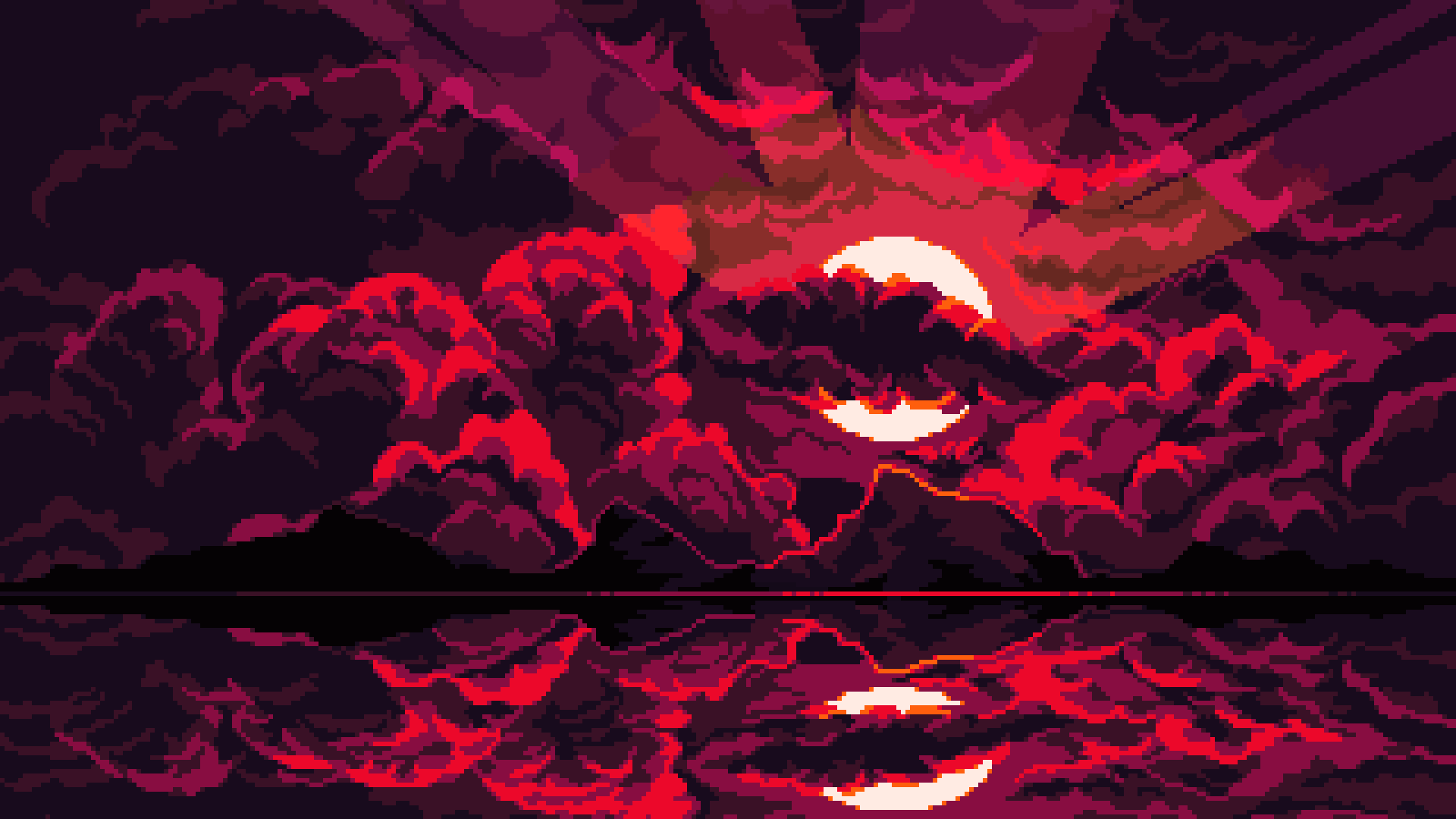 Blood Moon [1920x1080] Pixel Art wallpapers
