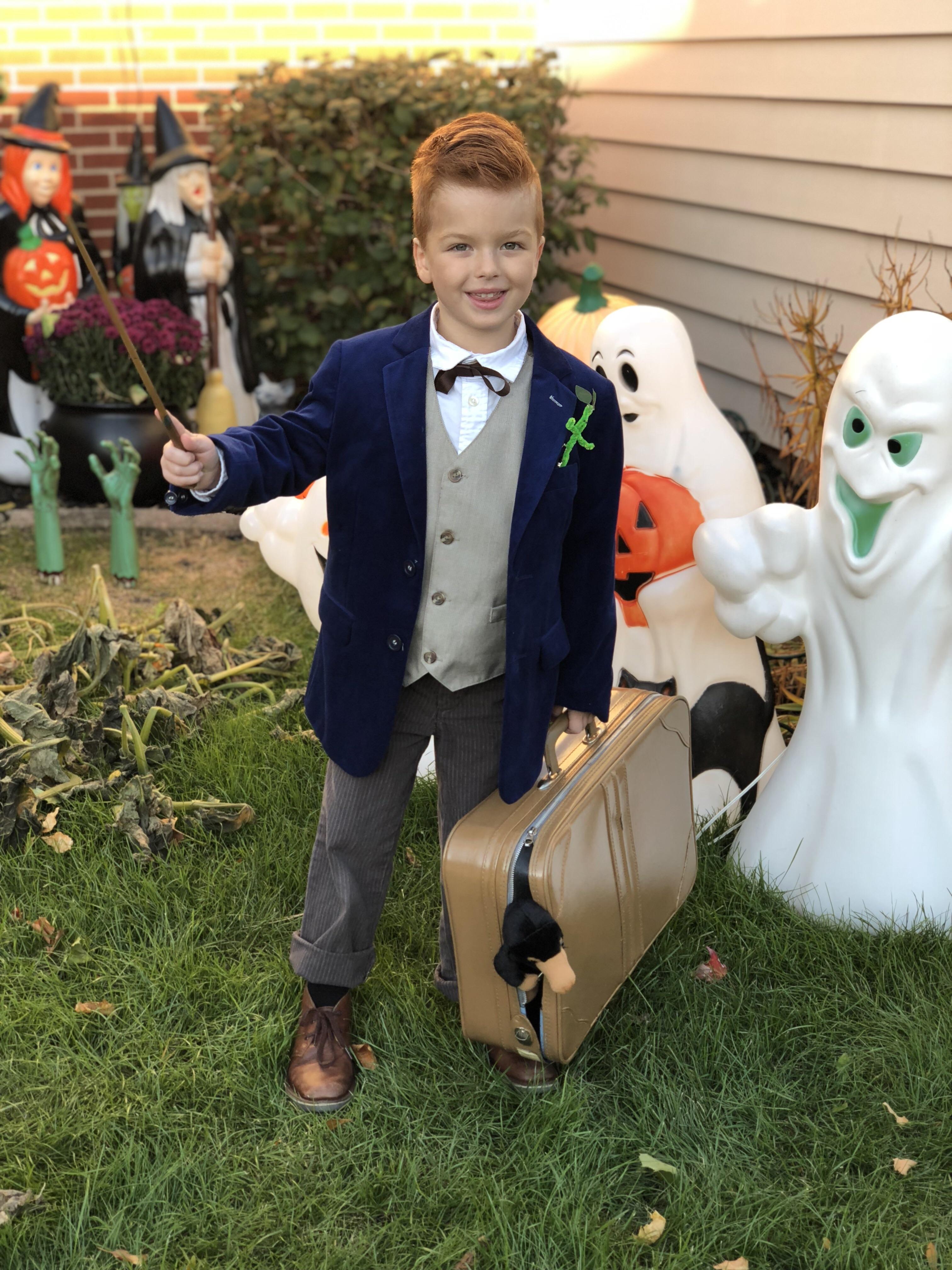 My son as Newt Scamander. r/harrypotter