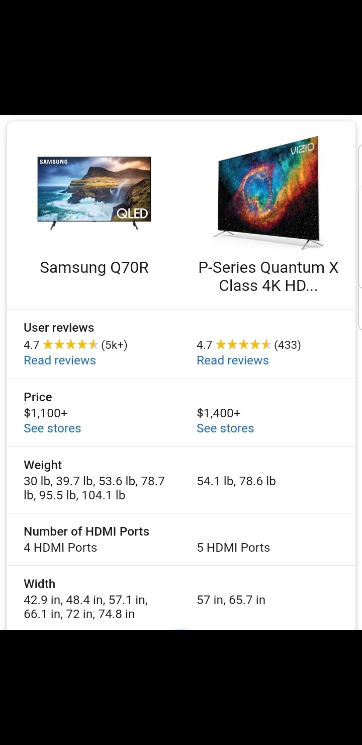 Looking for the best TV to get for around 1k USD. Deciding between the