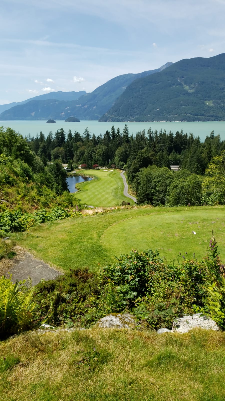 First hole par 4 at Furry Creek in BC. r/golf