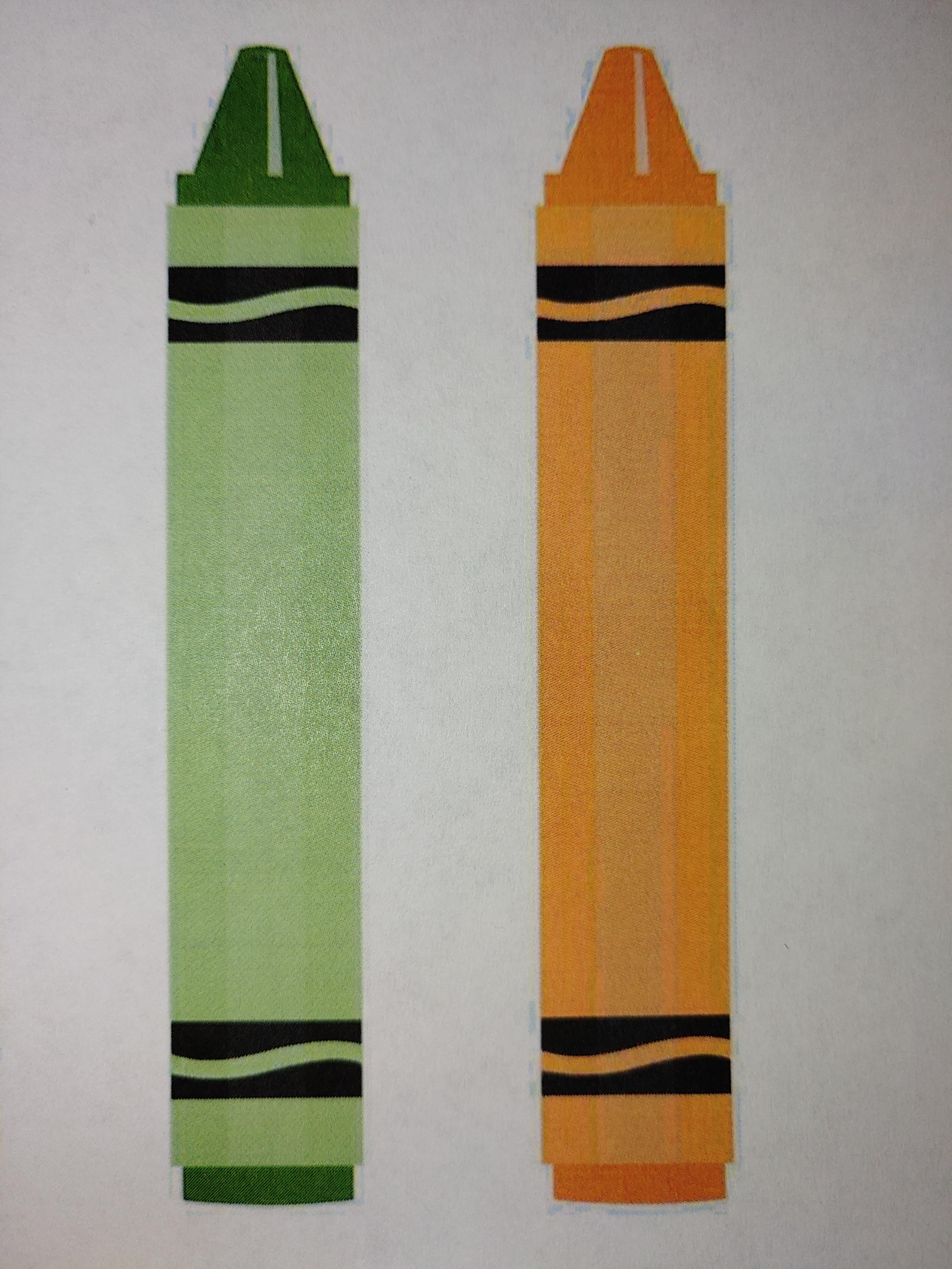 What is causing the blue outlines on this image of crayons? Brother