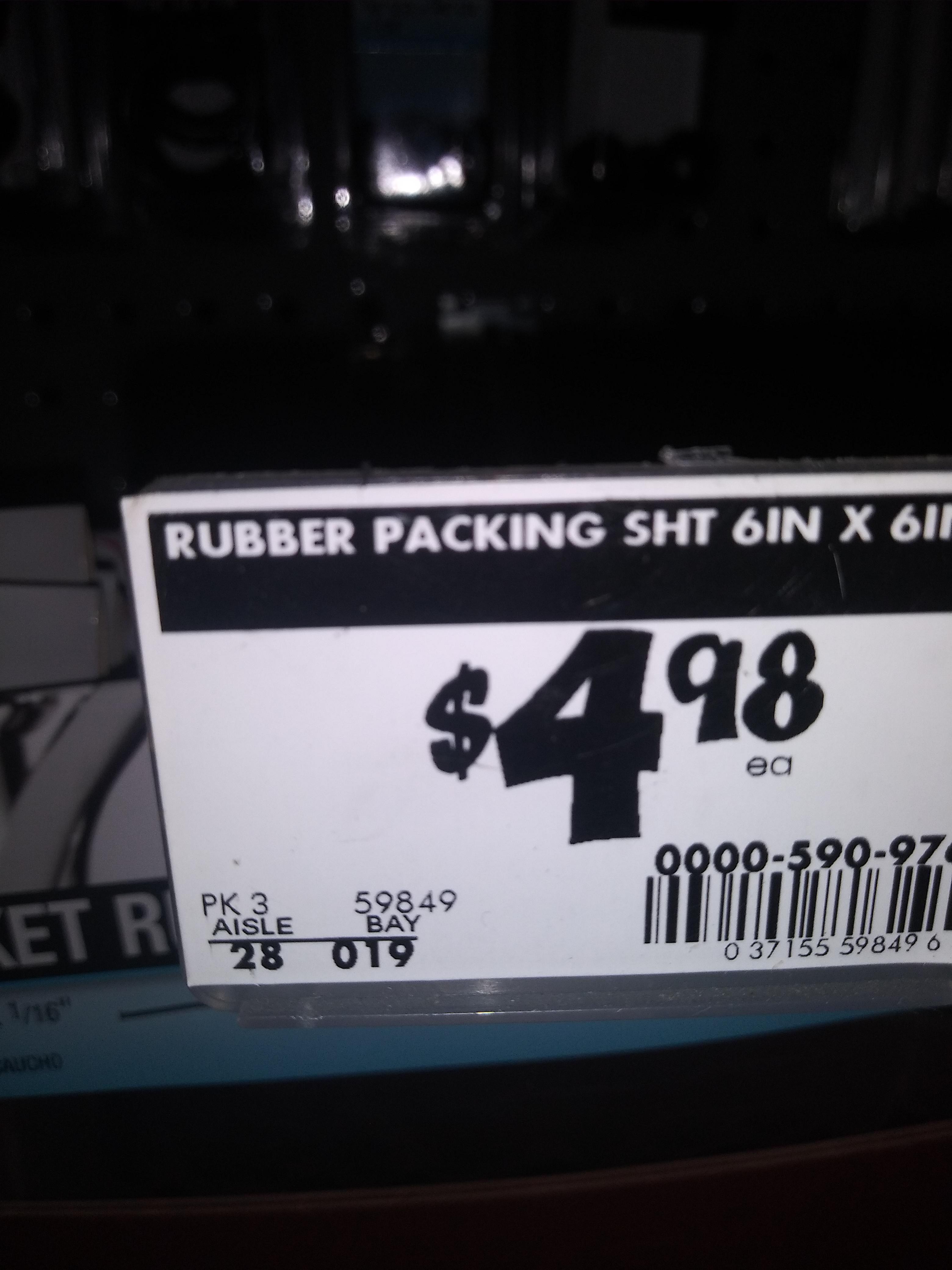 Rubber Packing What. 💩 r/HomeDepot