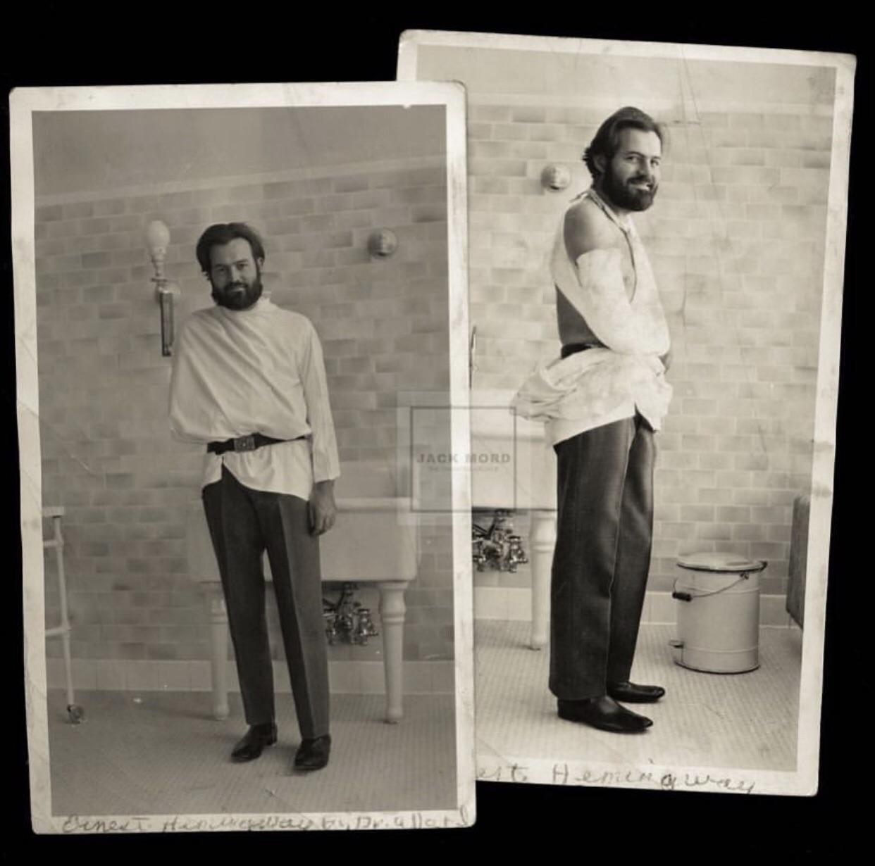 These two snapshots were taken of Ernest Hemingway by his doctor (Dr