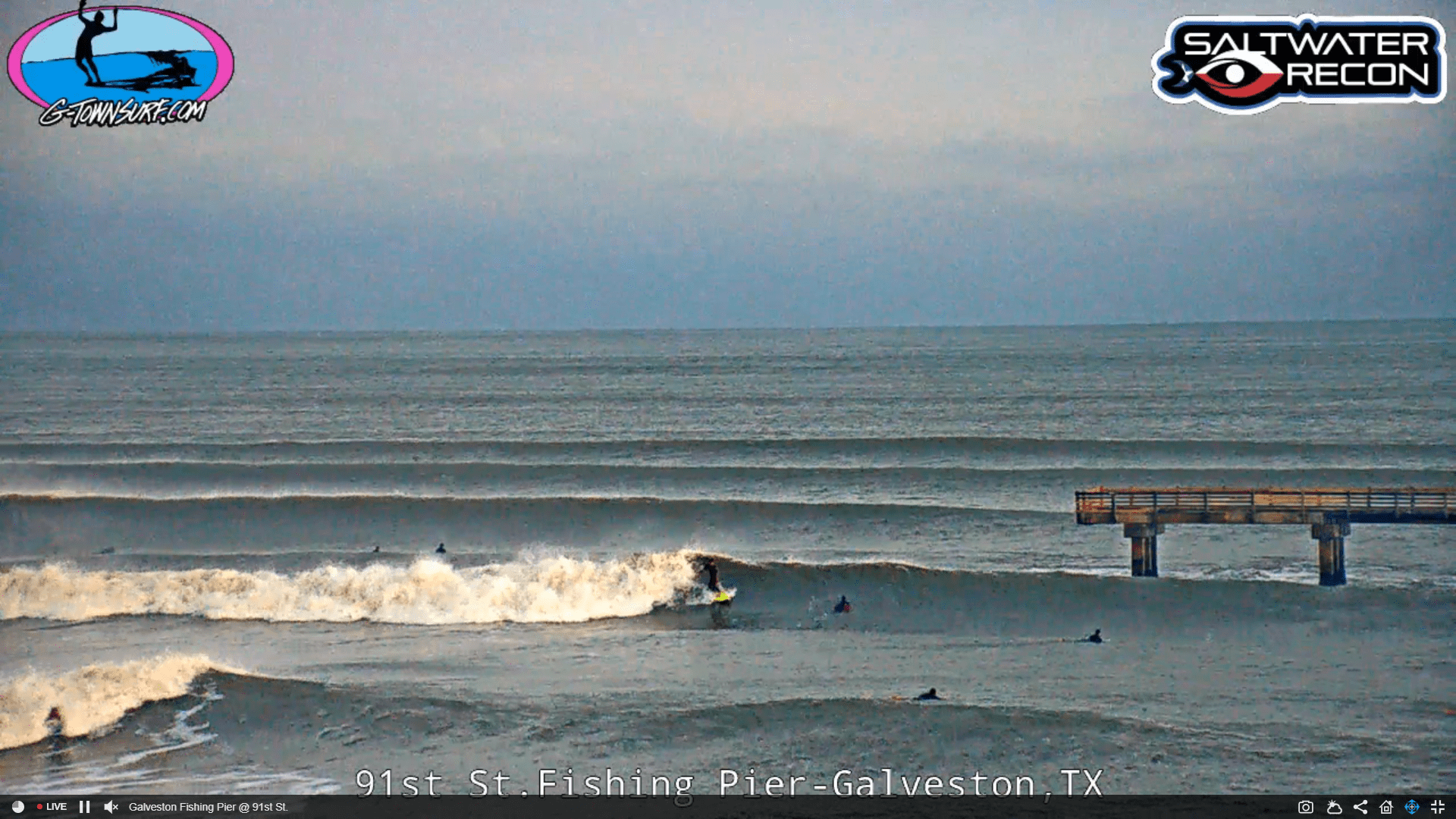 Today's surf in Galveston generated by Hurricane Zeta r/houston
