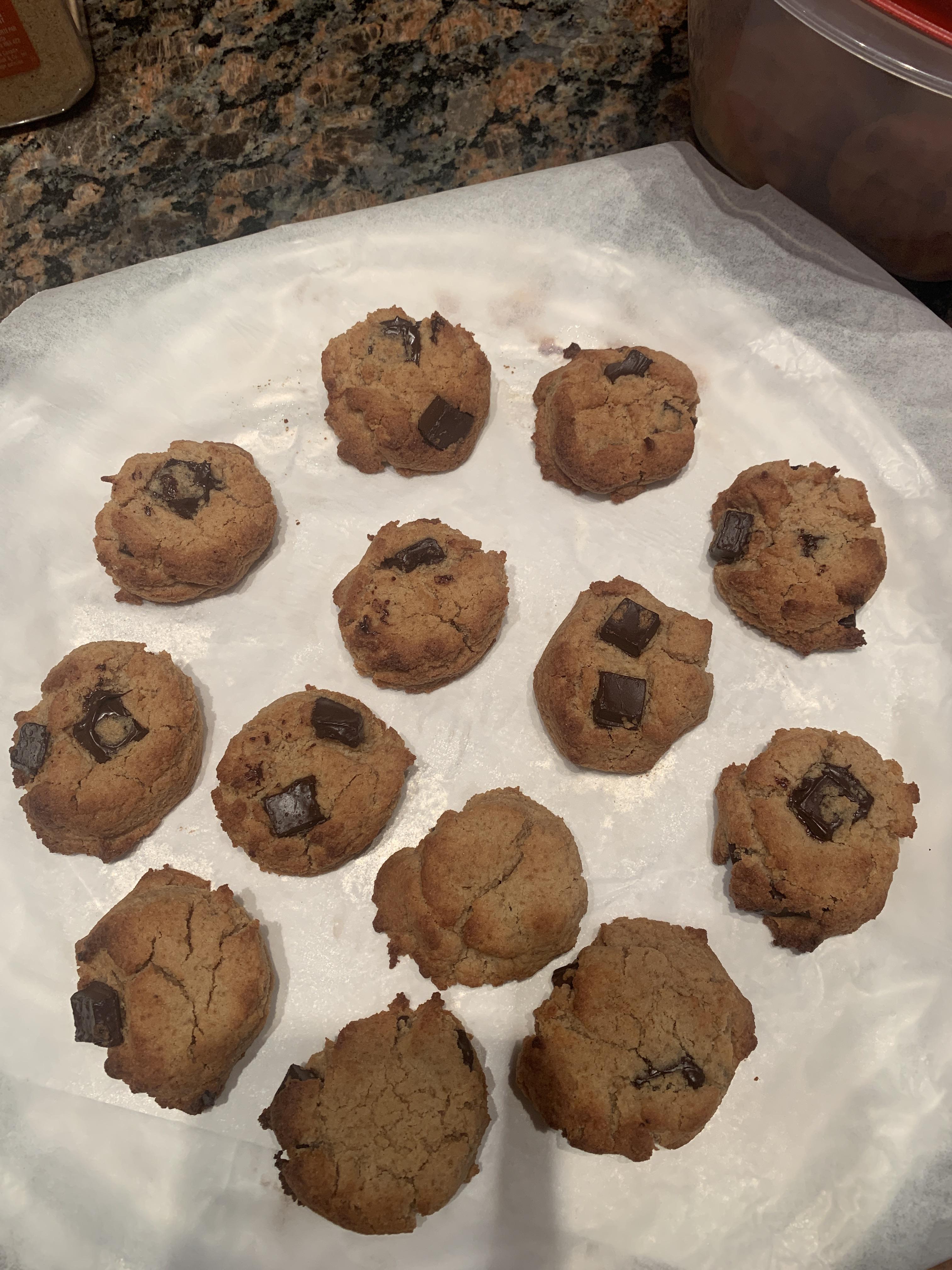 Keto Chocolate Chip cookies with Coconut Flour!! (First attempt) r