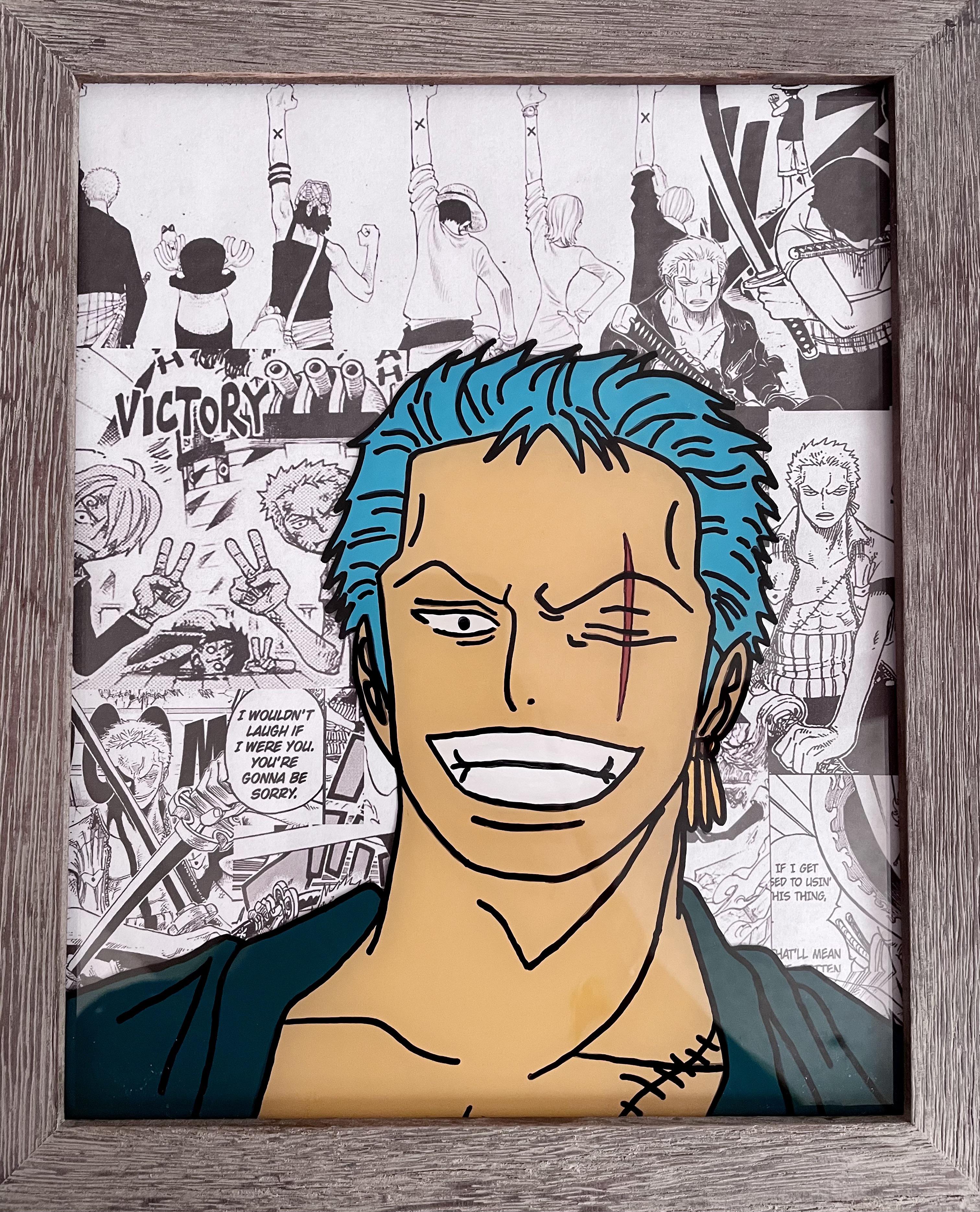 I made a Zoro glass painting for my best friend’s birthday! ) r/OnePiece