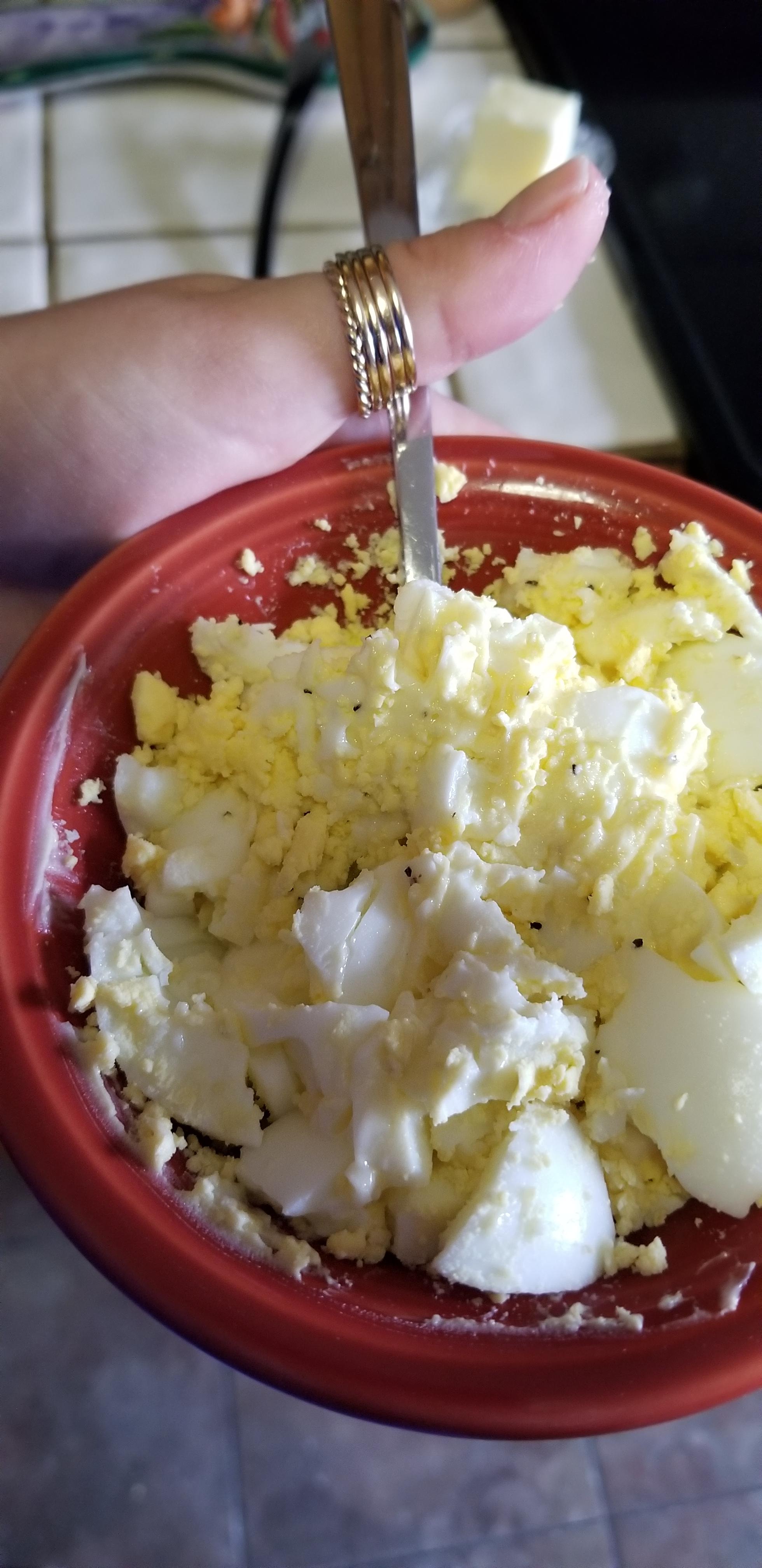 Hard boiled eggs and butter... How did I not think of this before? r