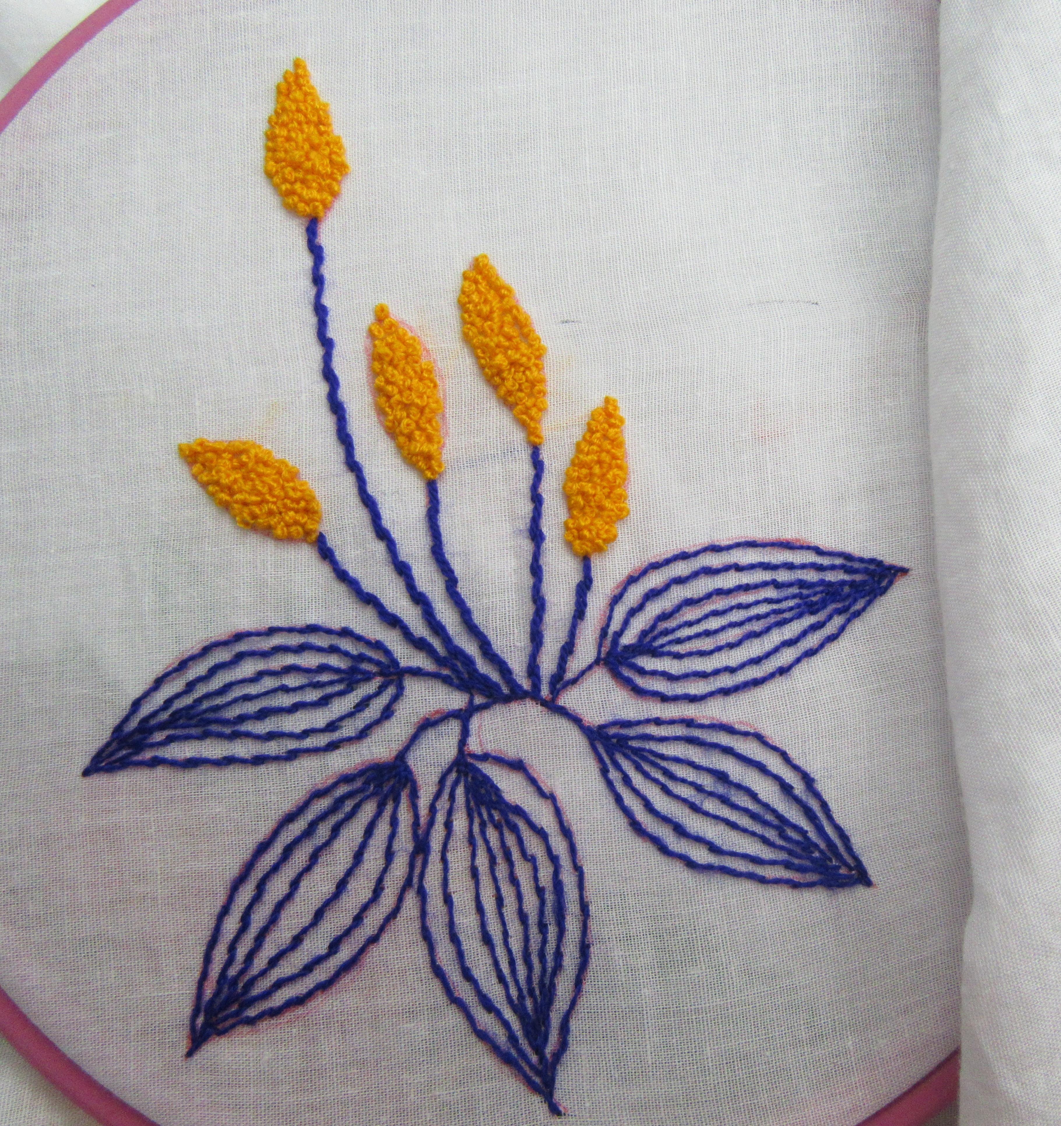 Just simple embroidery. Using french knot and back stitch r/Embroidery