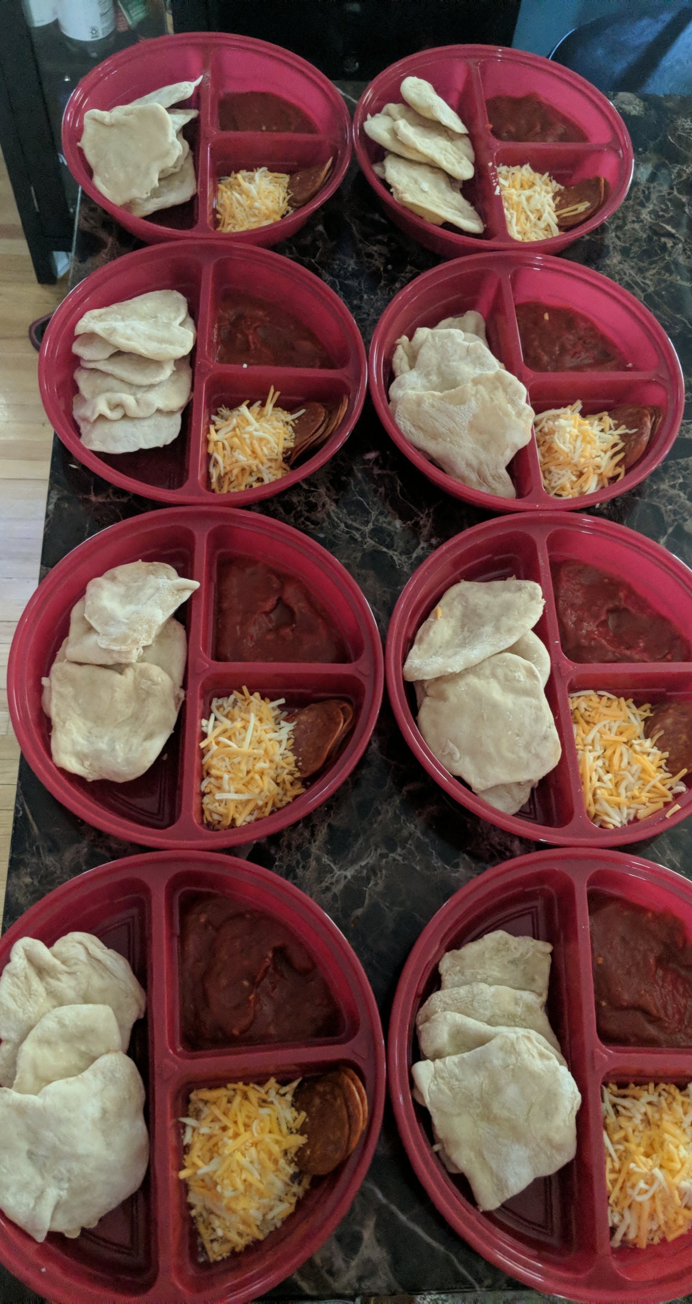 Pizza lunchables for adults on a road trip. 437 calories and makes 5