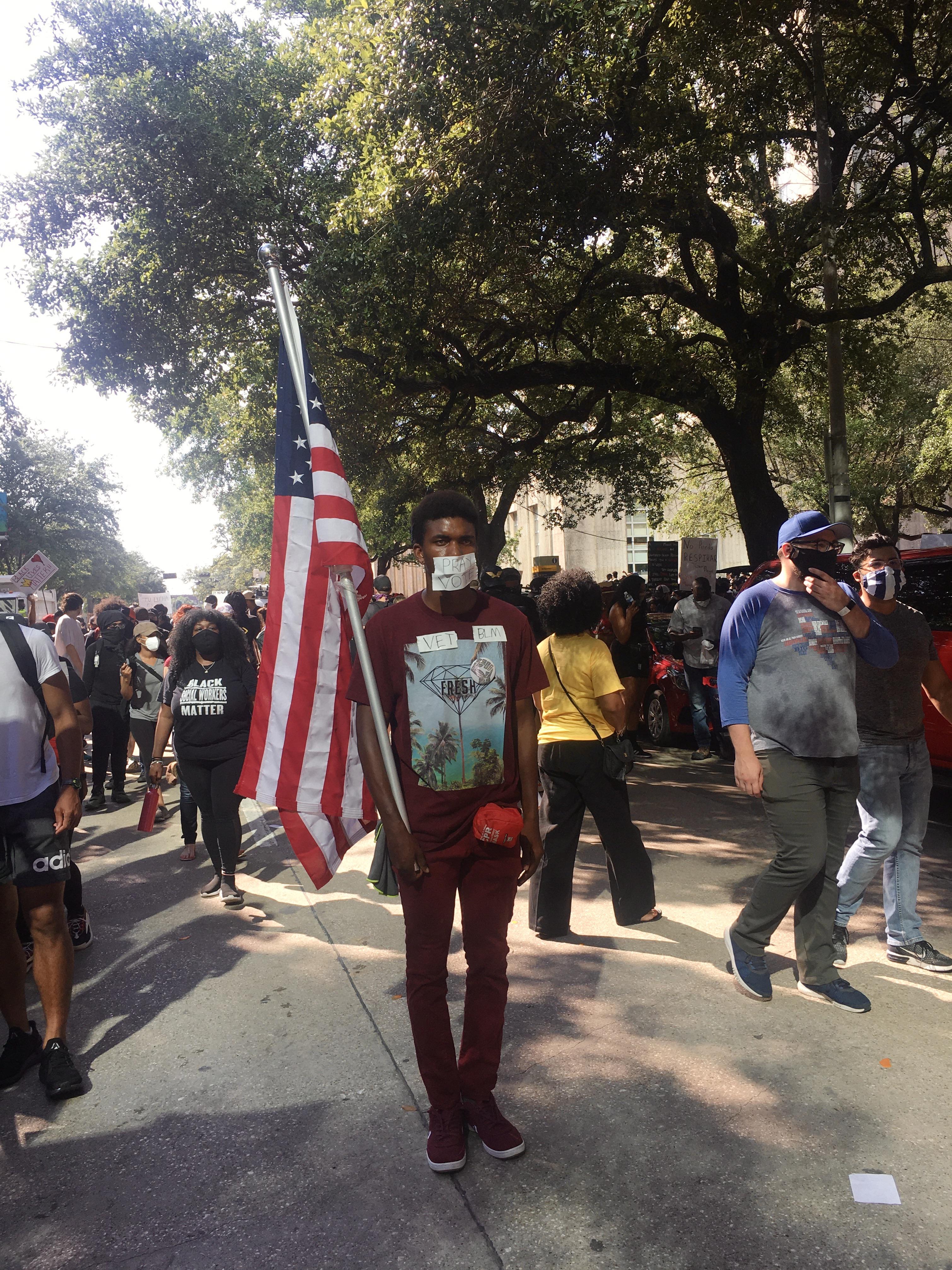 Man from the protest in Houston r/texas