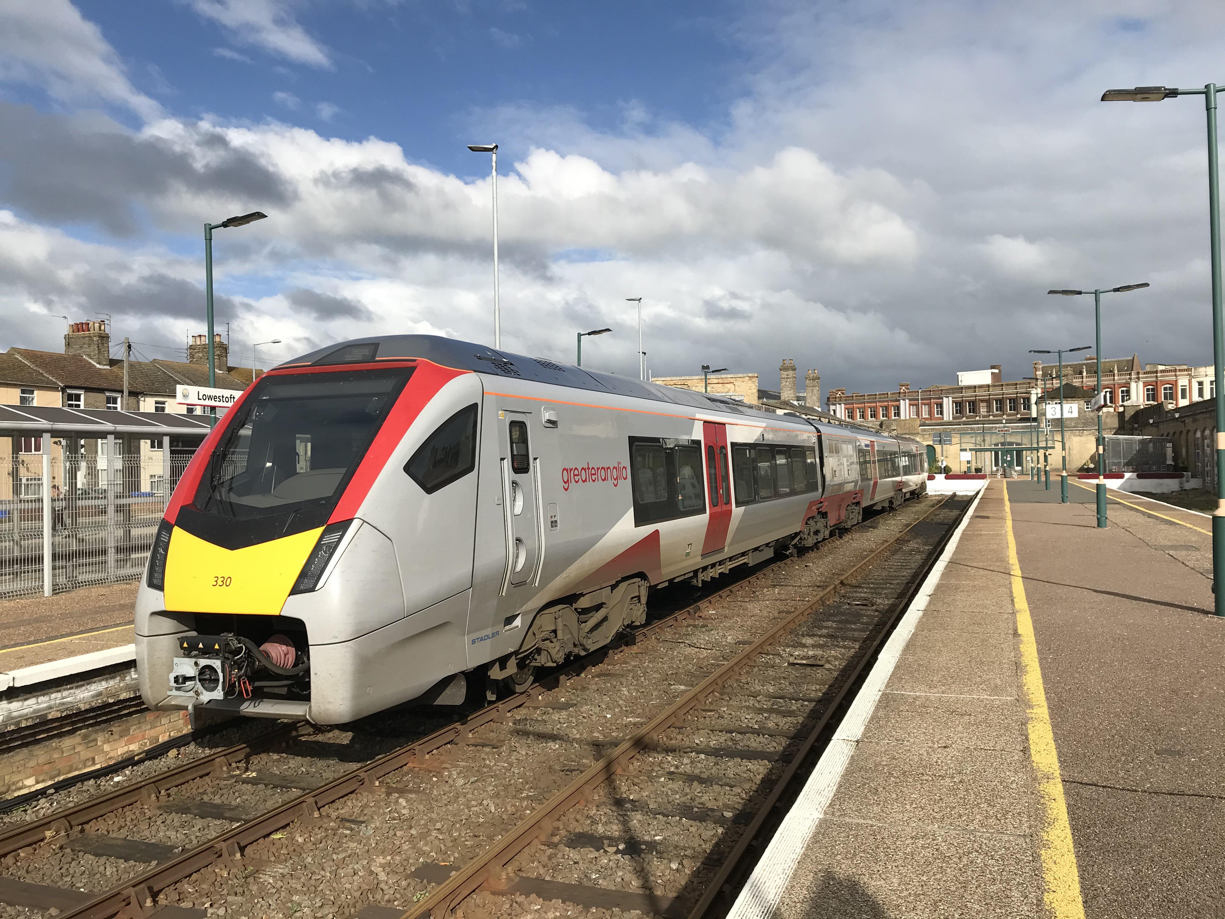 Greater Anglia Class 755 laying over at Lowestoft, the easternmost