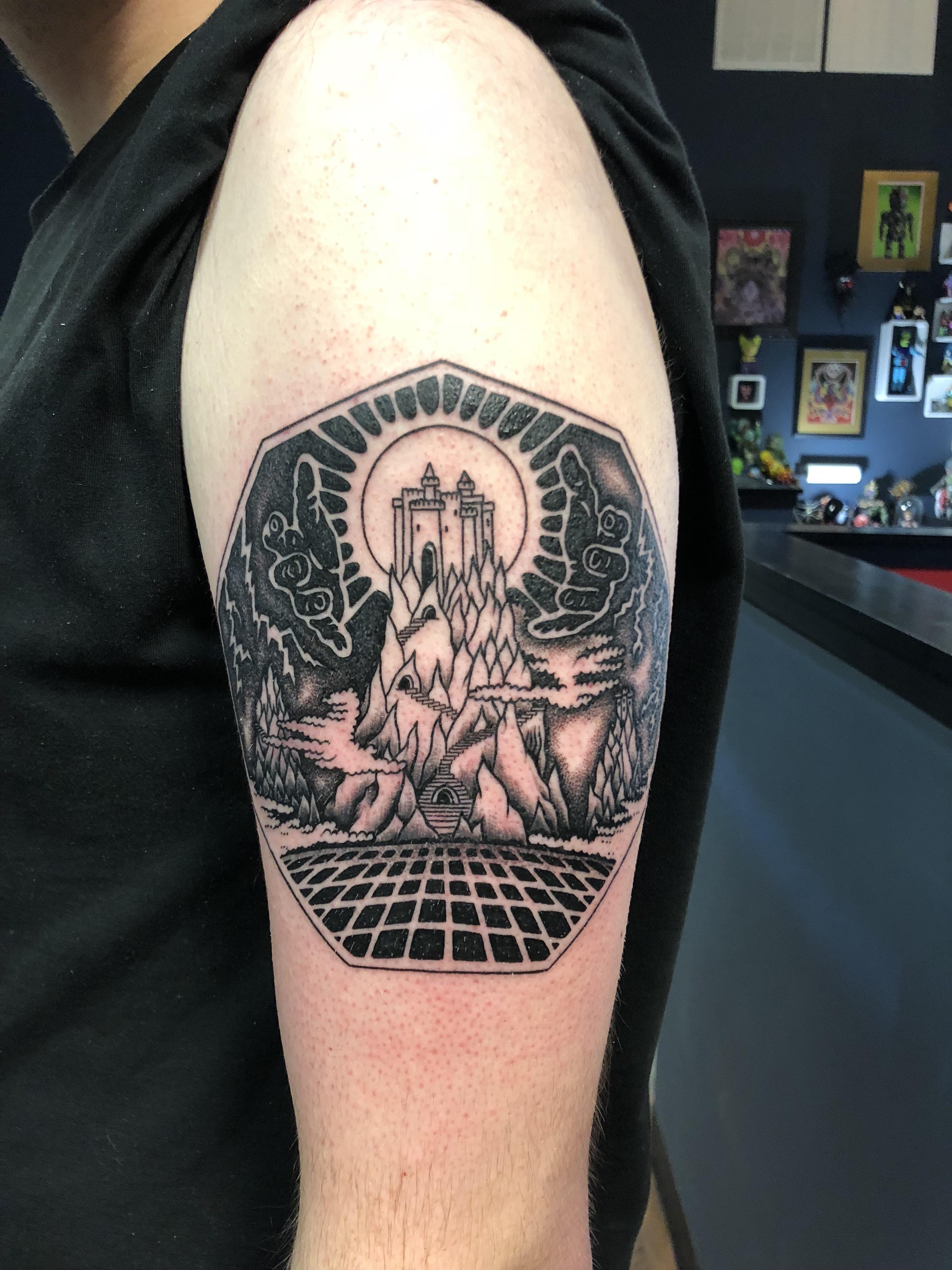 My first Tattoo! Art by Guissepi. Tattoo done by Daniel O