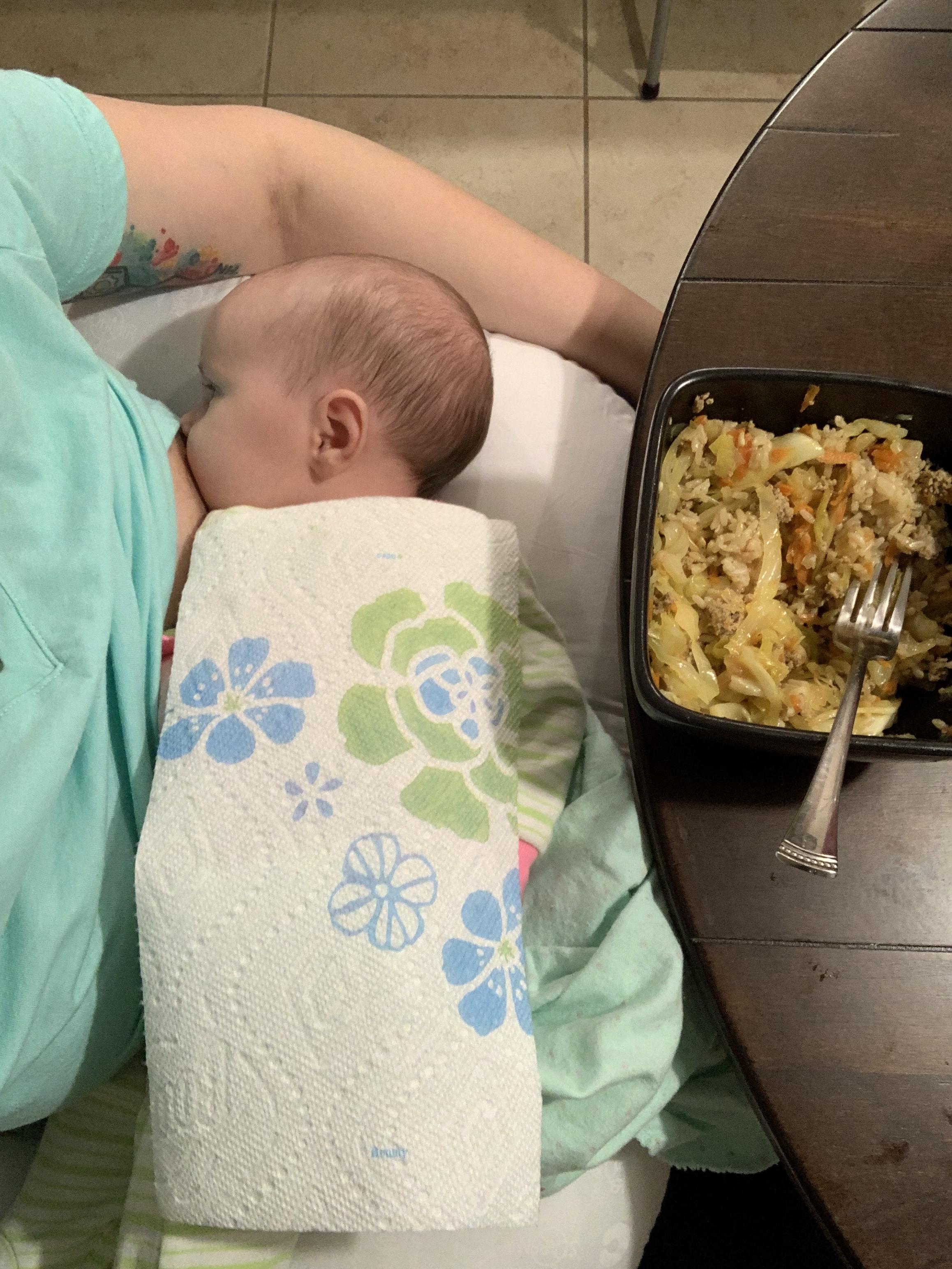 When you keep on dropping food on the baby during dinner time.... r