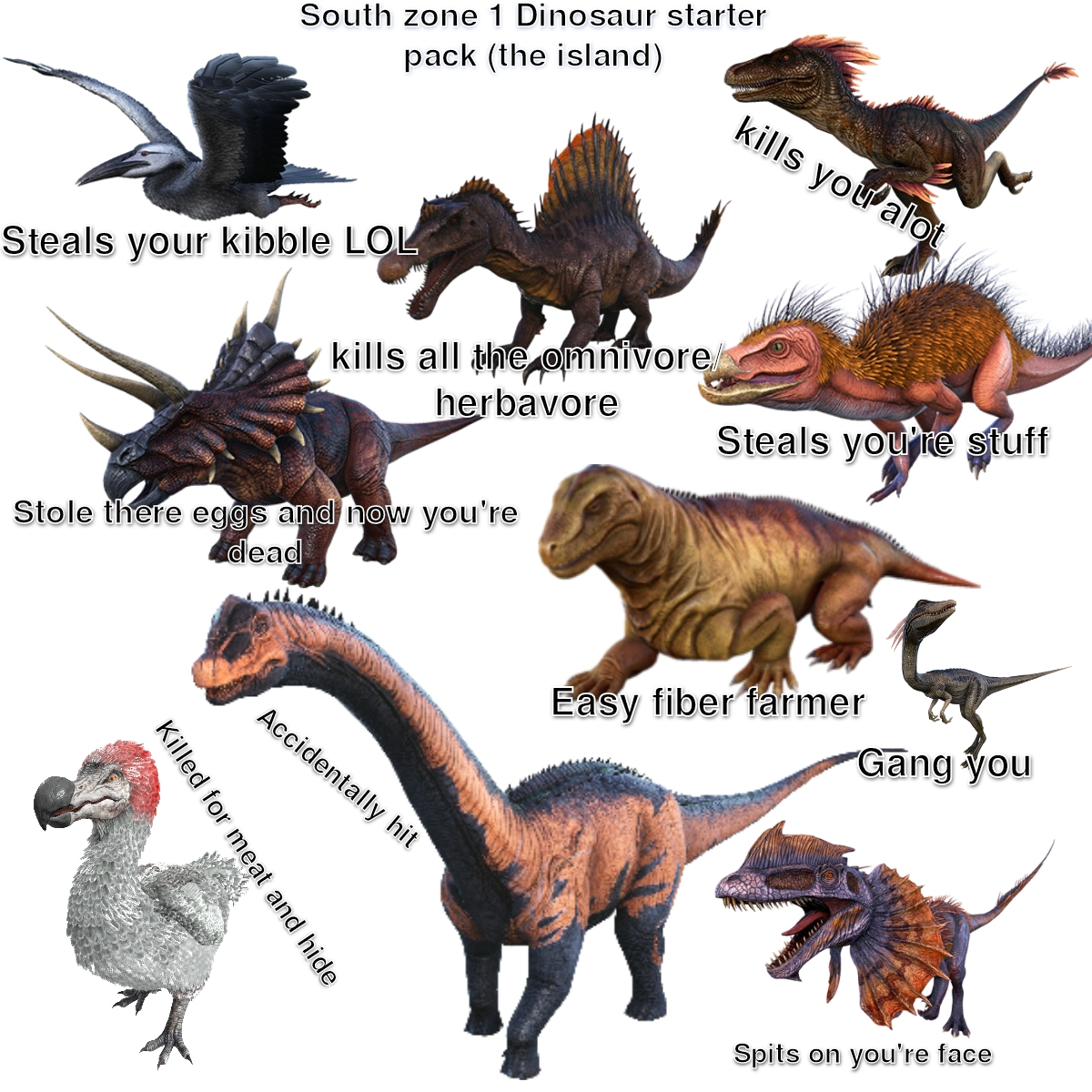 South zone 1 Dinosaur starter pack (the island) r/ARK