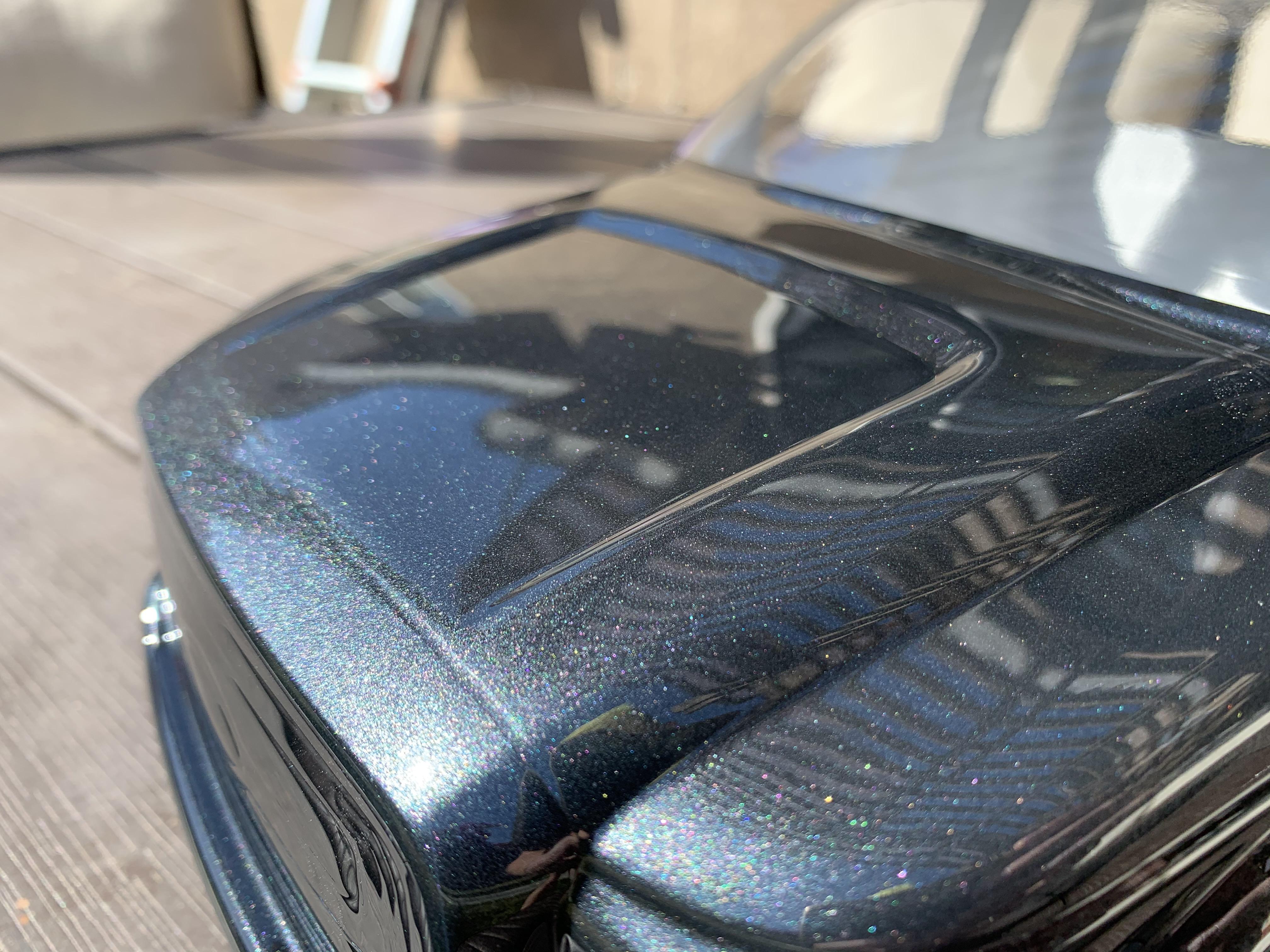 First layer proline paint pearl white second layer proline paint black