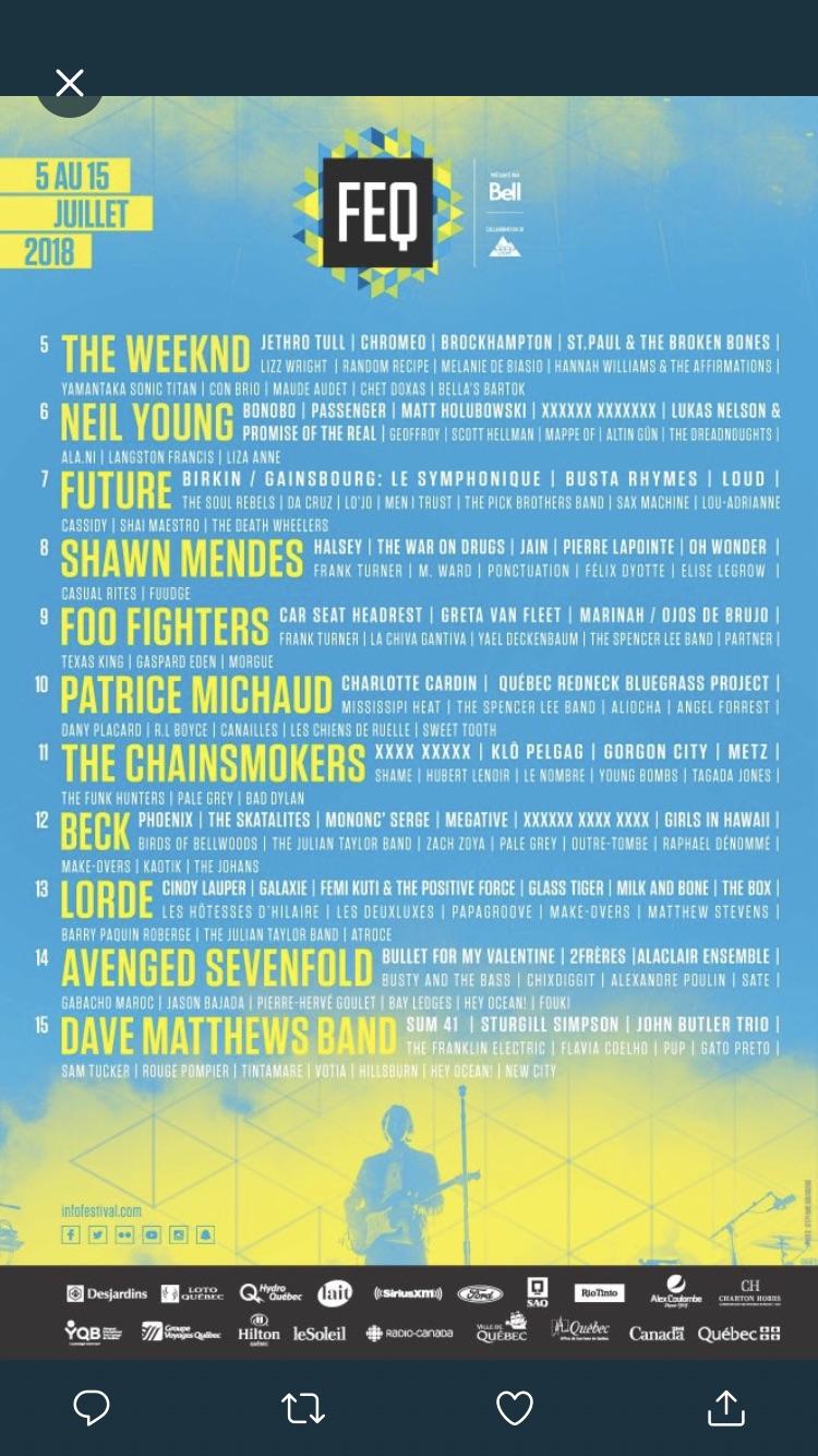 Quebec Summer Festival Lineup festivals