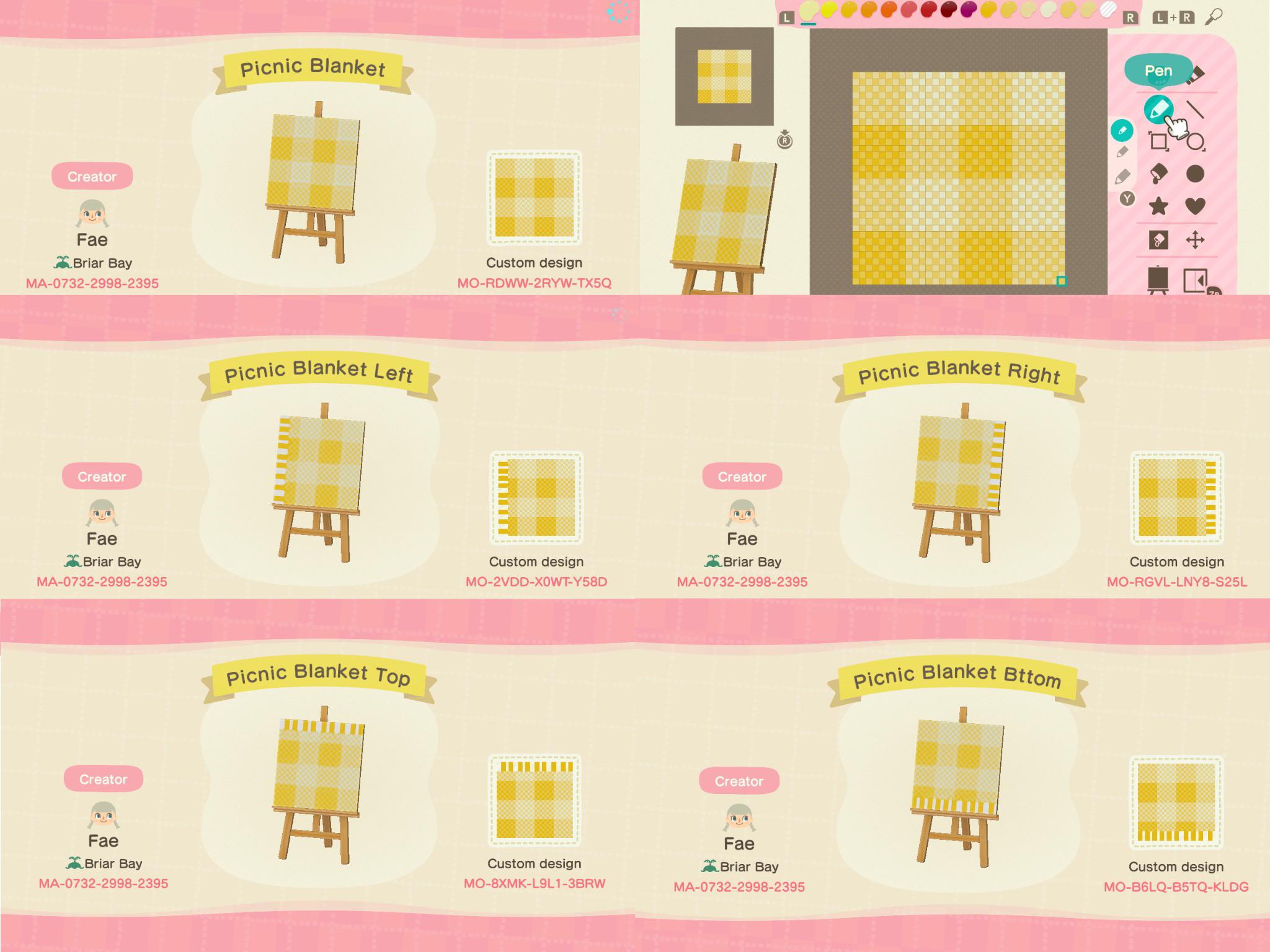 My picnic/beach towel design...but in yellow! r/ACQR