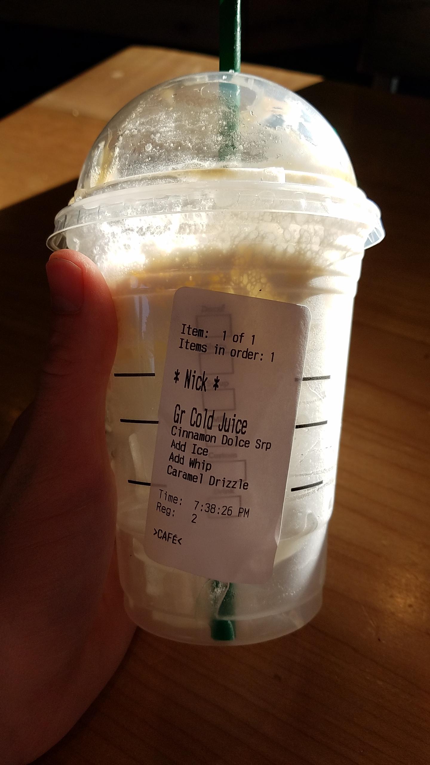 Properly marking in an iced caramel apple spice... (because the