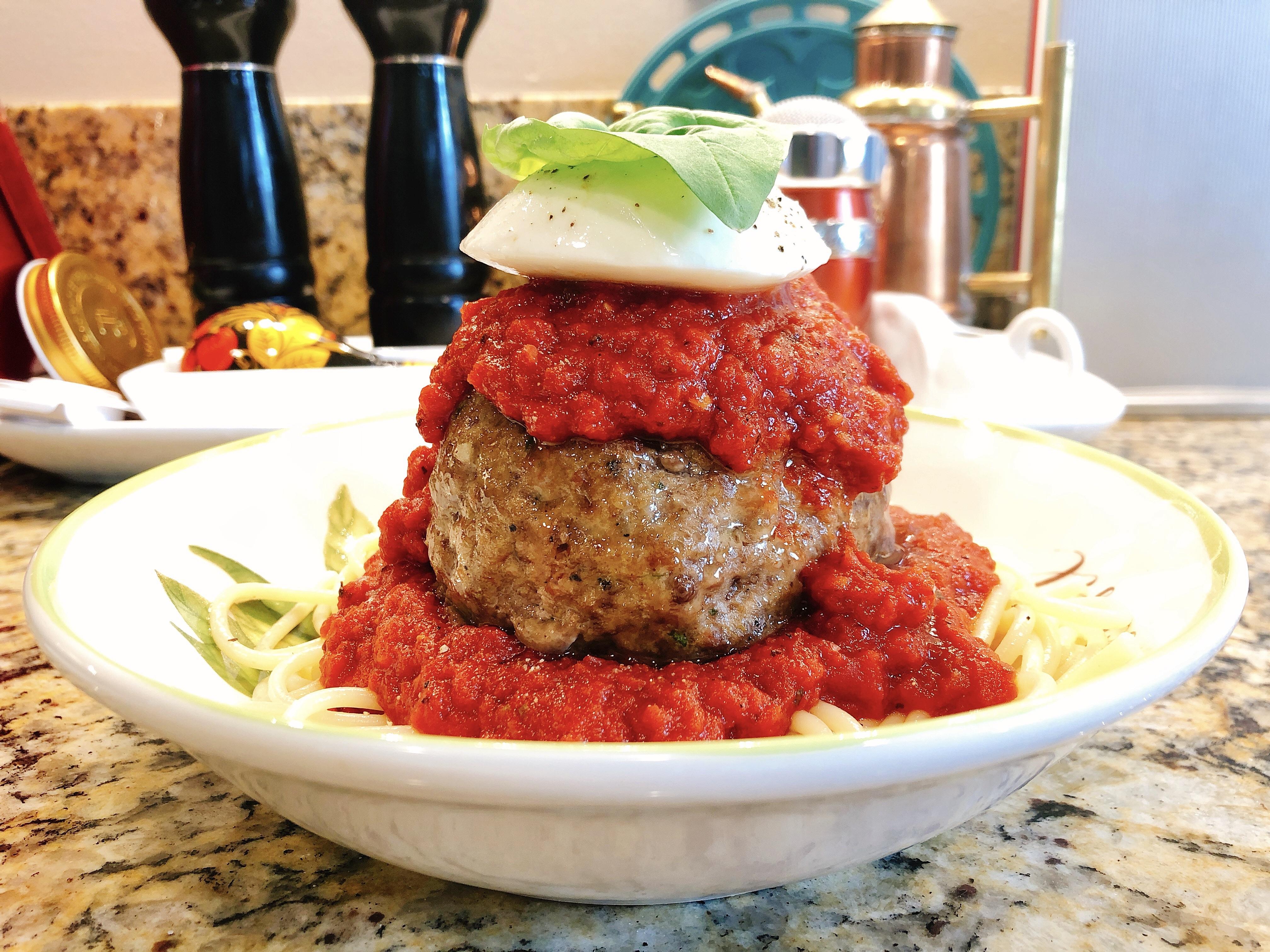 [Homemade] Meatball Gigantes. Beef, Veal and Pork. r/food