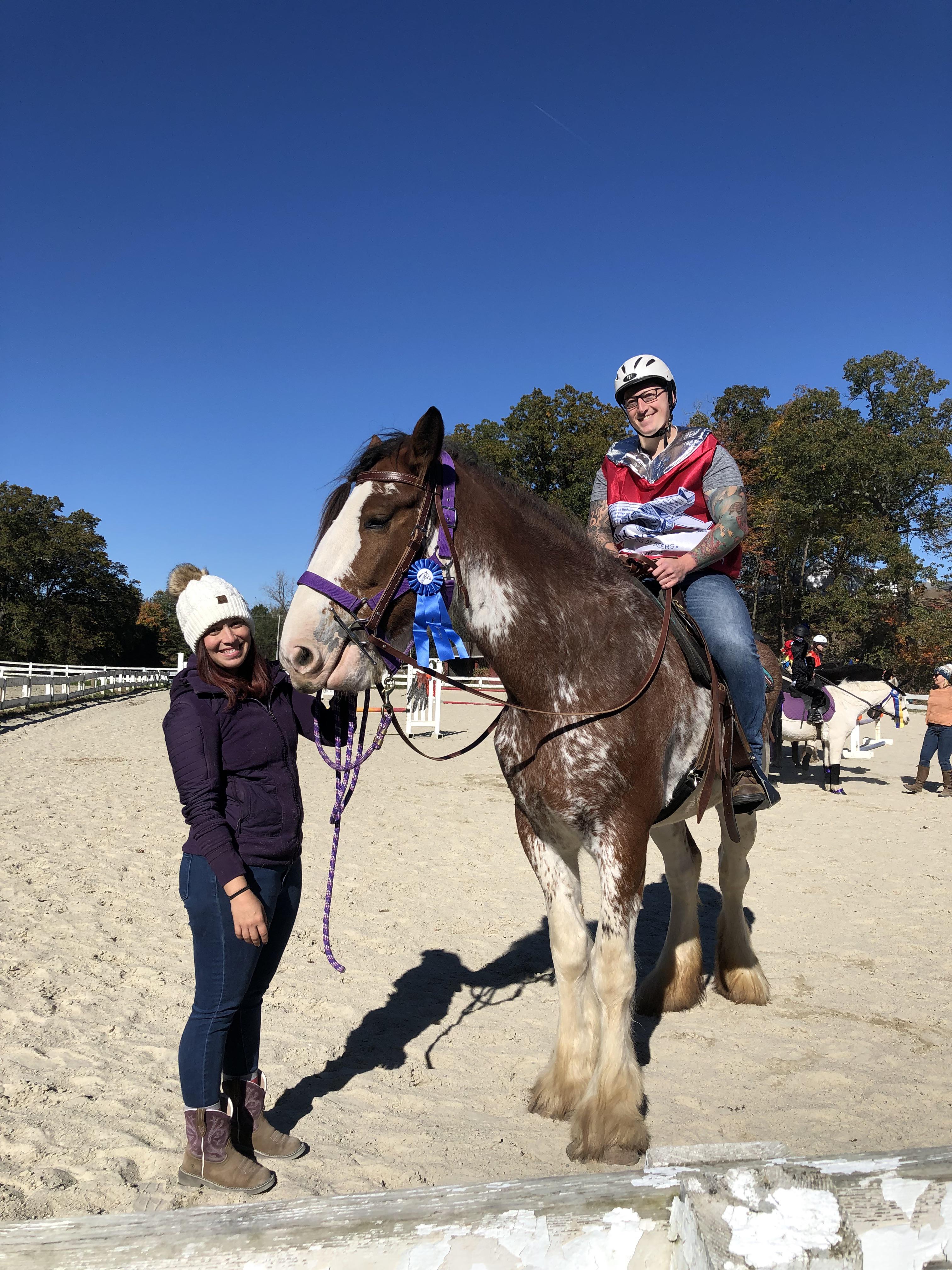 For Halloween, our costume was the Budweiser Clydesdale r/Horses
