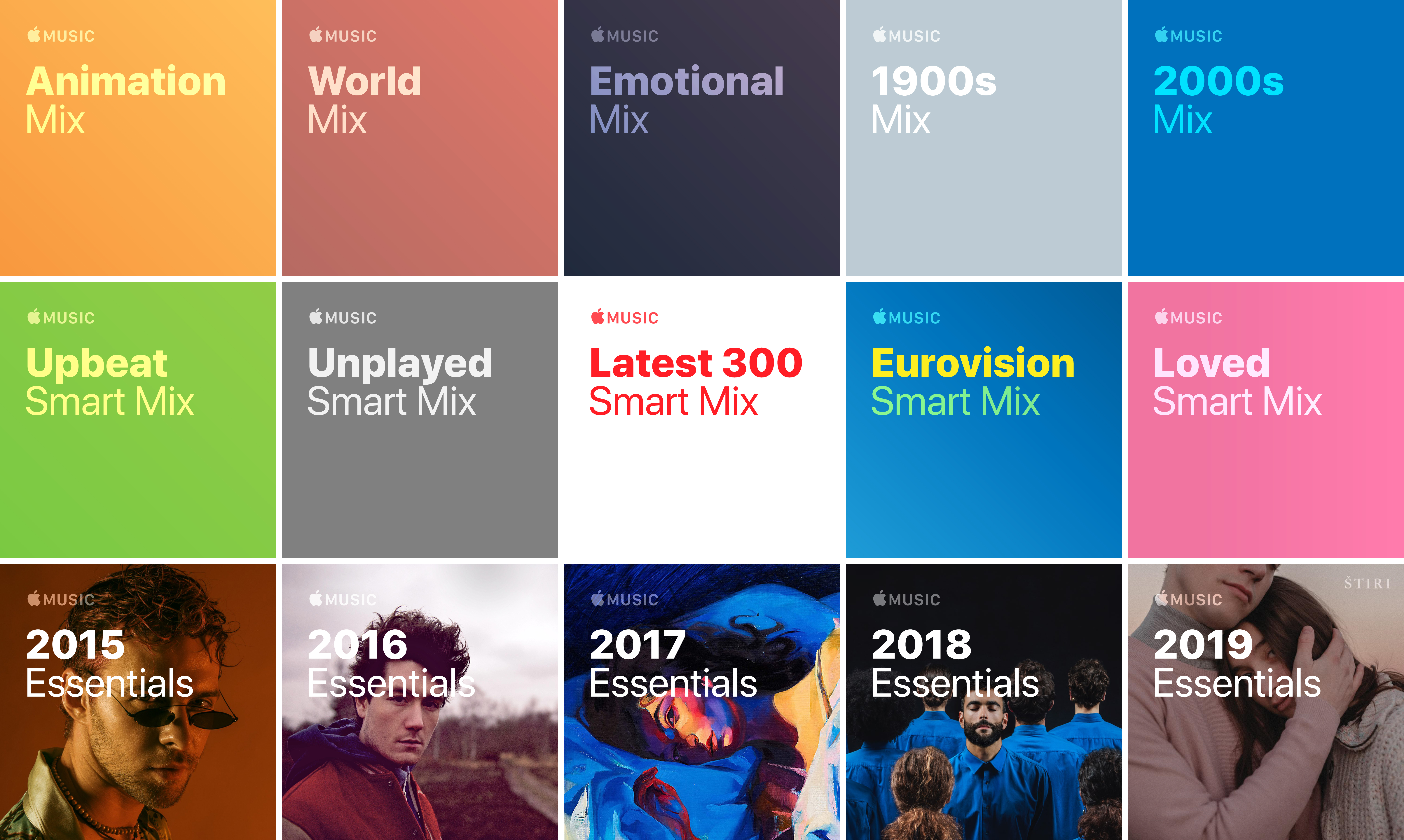 [OC] Some of the playlist covers I've created using the style of Apple