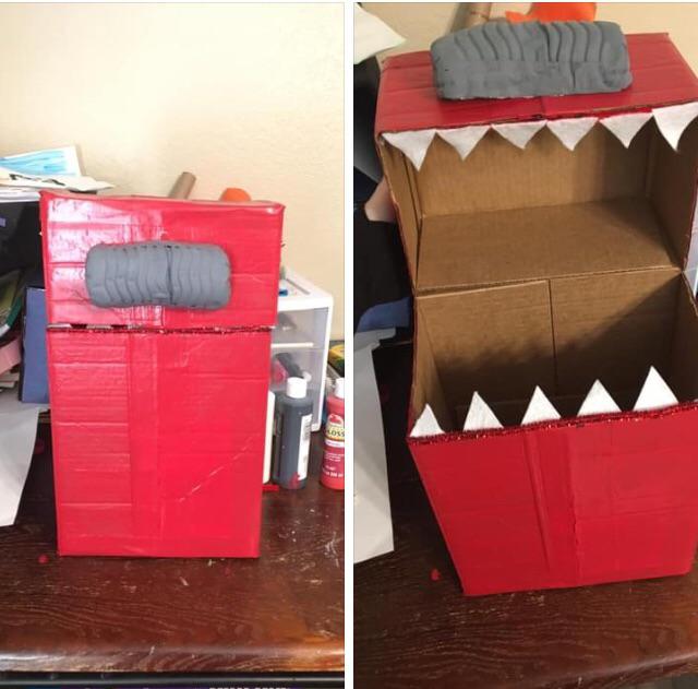 My son asked for an Among Us alien imposter Valentine’s Day box r/crafts