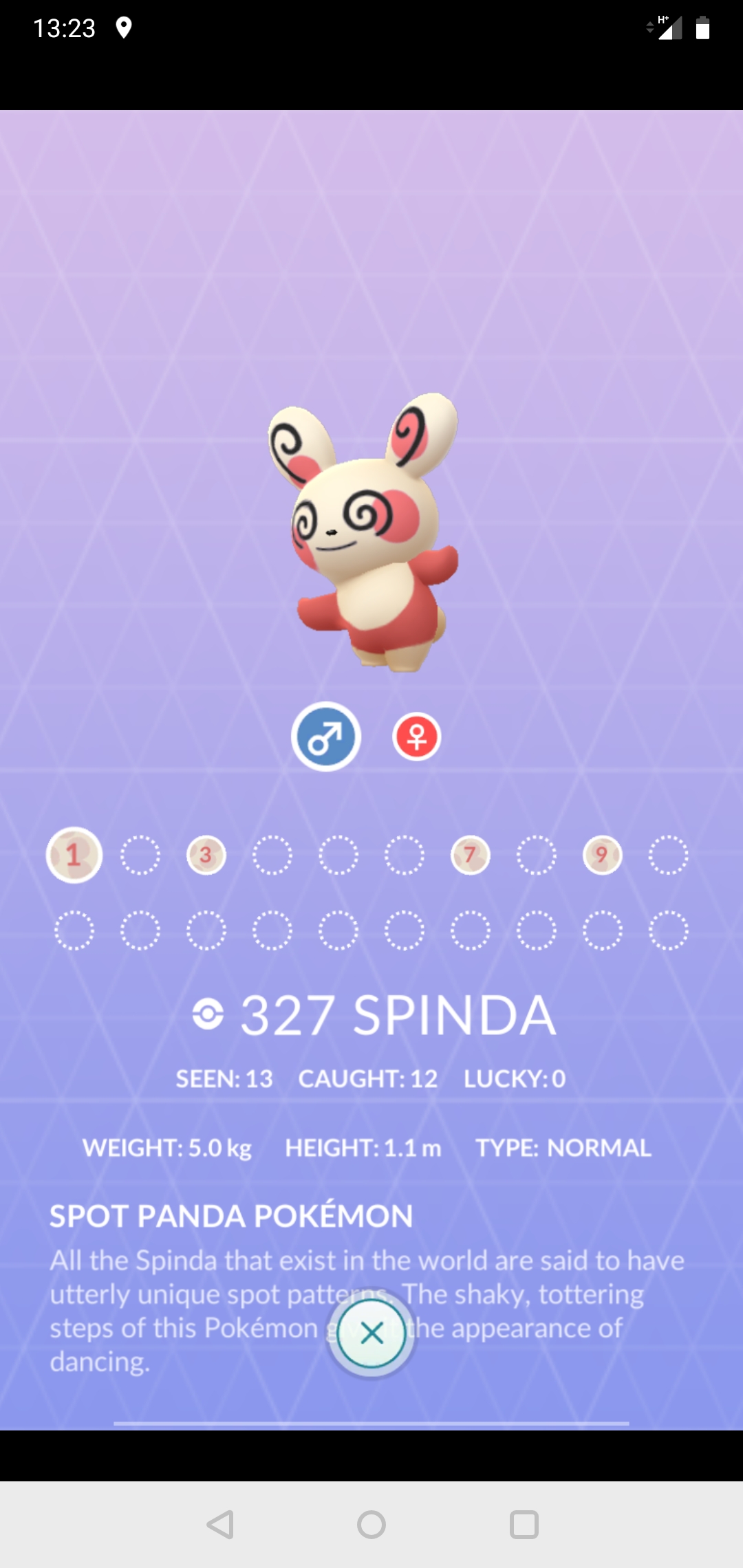 20 spinda forms in pokedex r/TheSilphRoad