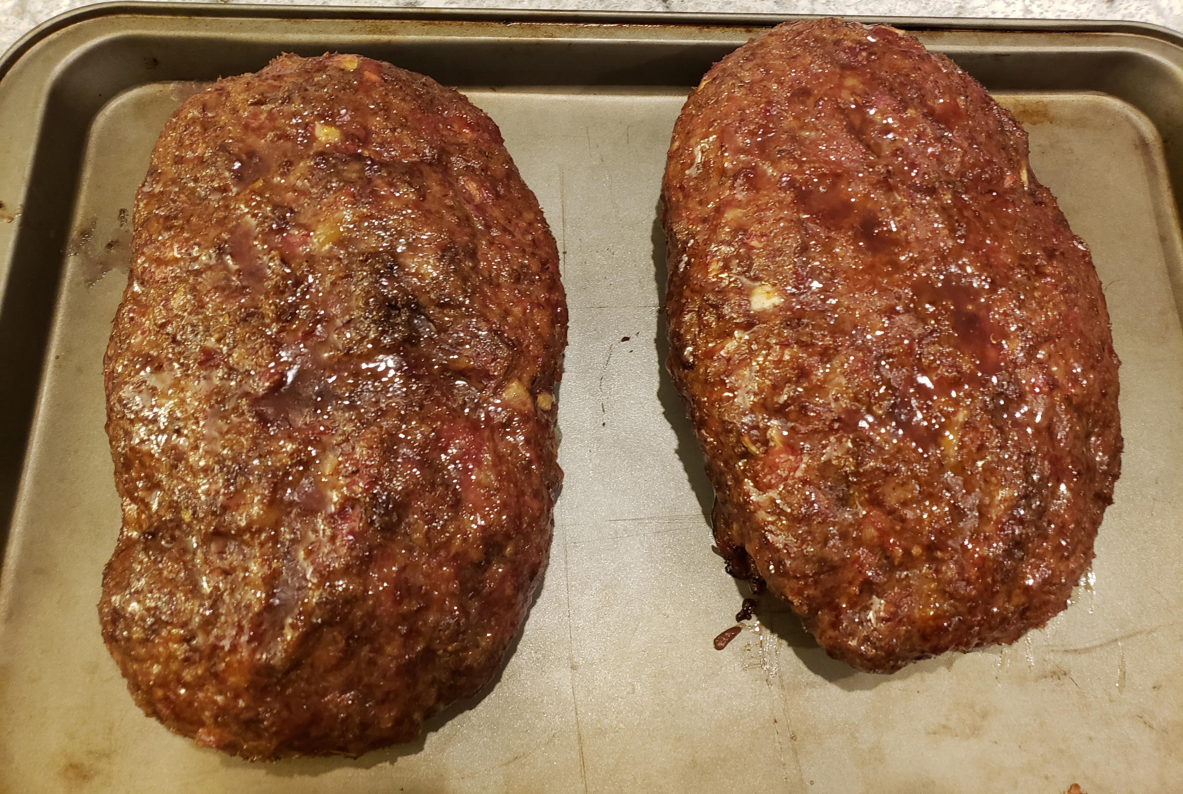 Smoked meatloaf for deer hunting! Hickory pellets at 225° for two hours