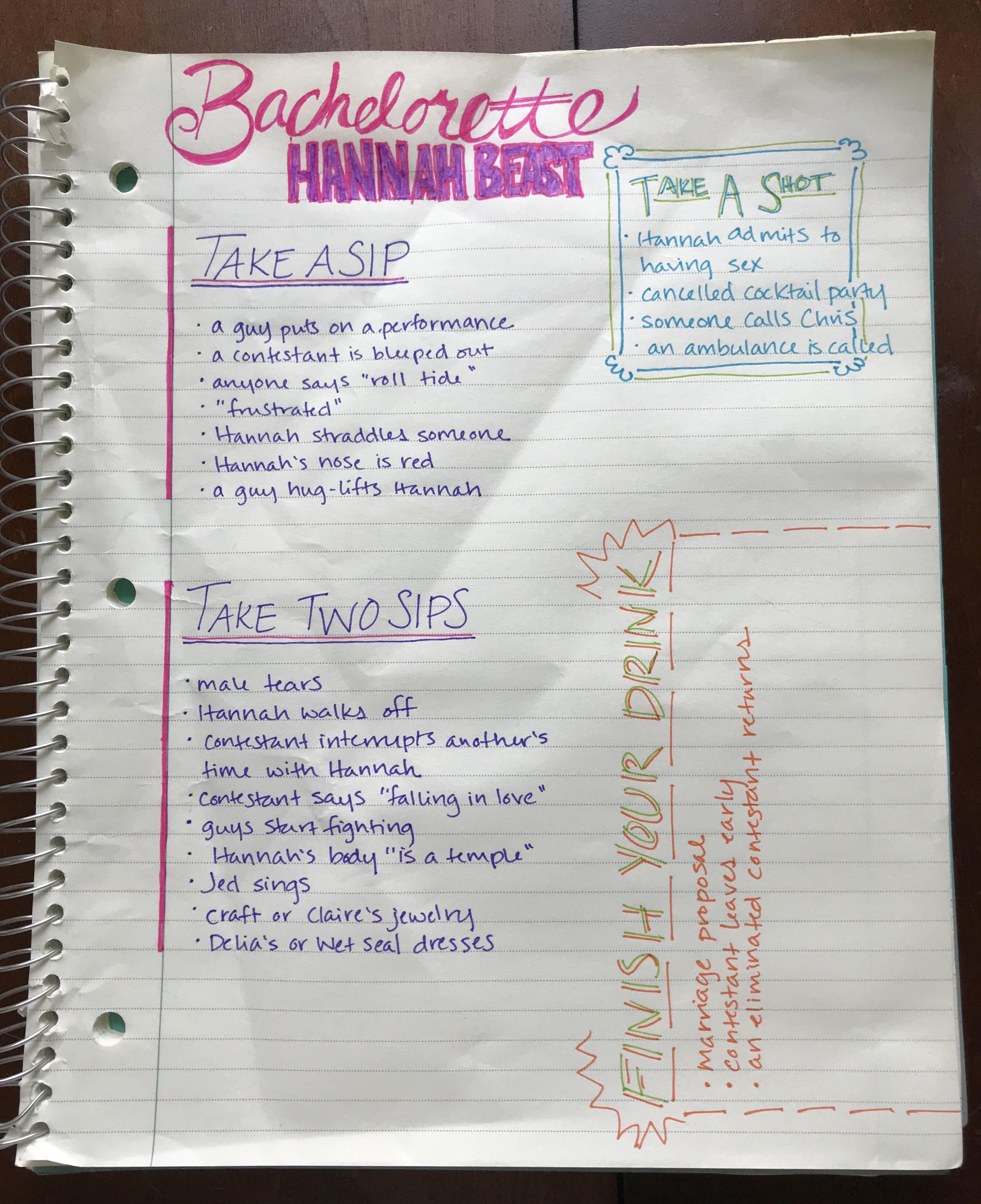 Bachelor In Paradise Drinking Game 2019 dani sugandspice