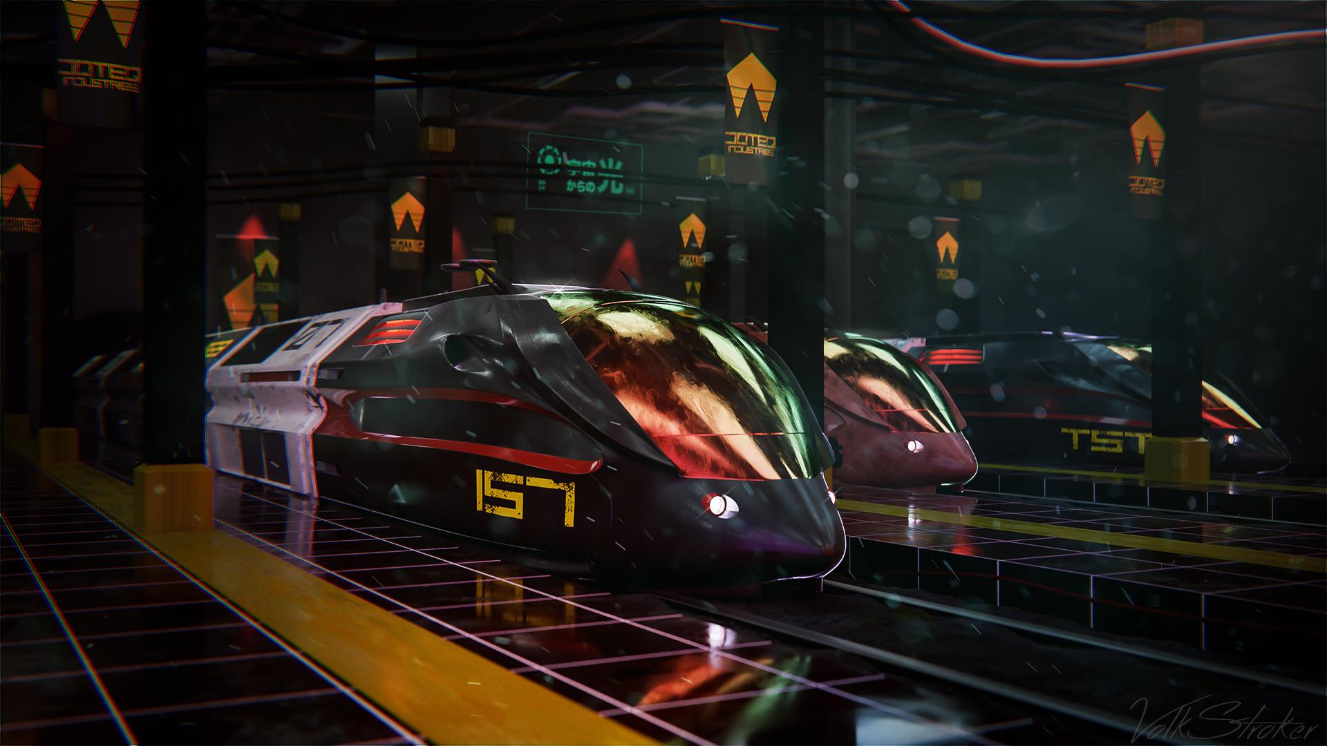 Cyberpunk Train Yard r/blender
