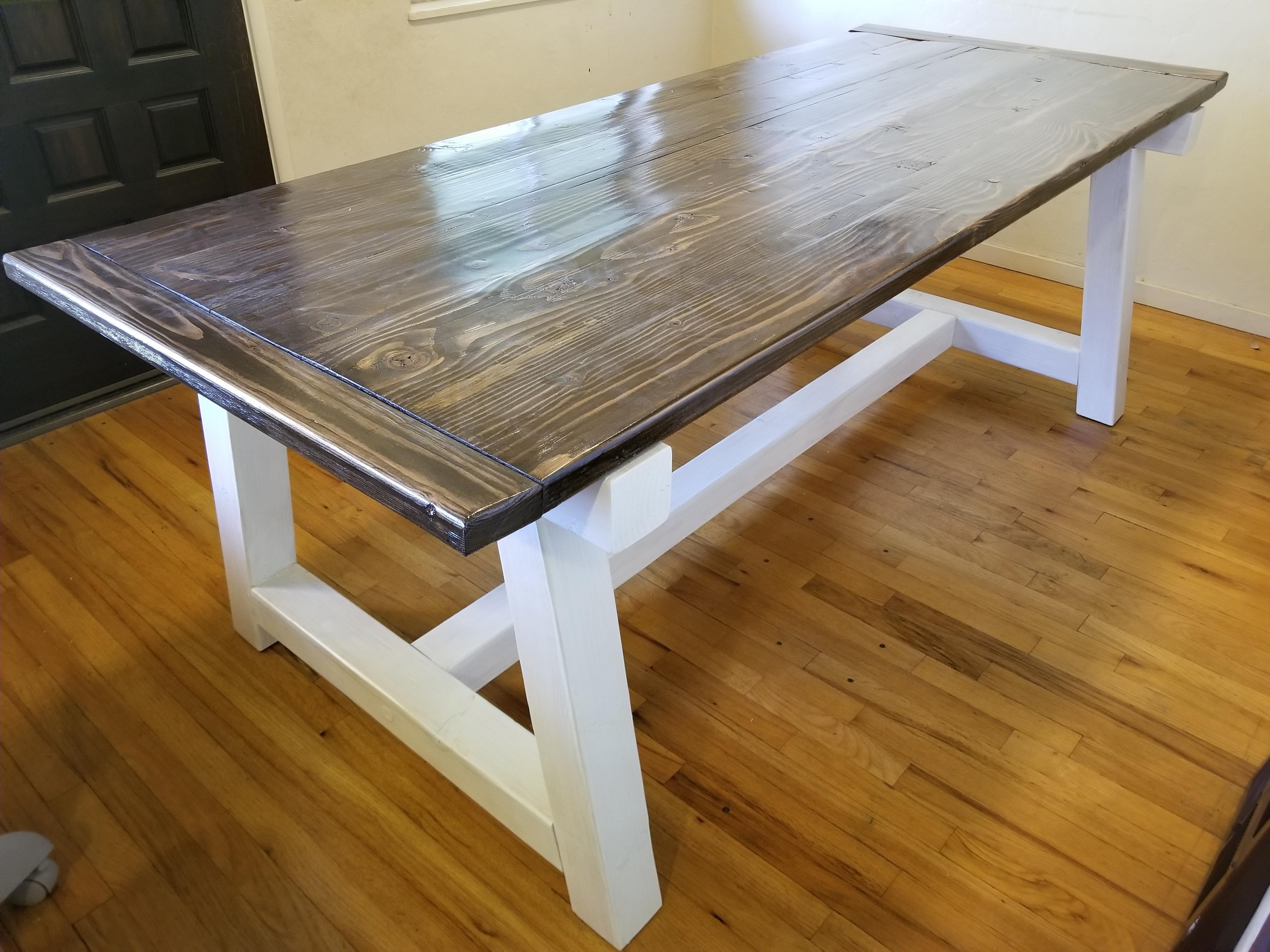 My first table build. Made mistakes, had fun. It's 2x6's and 4x4's with