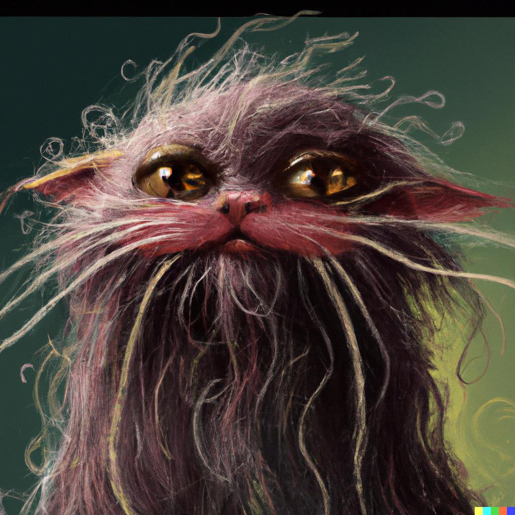 A very happy cat, bad hair day, wrinkles, digital art r/dalle2