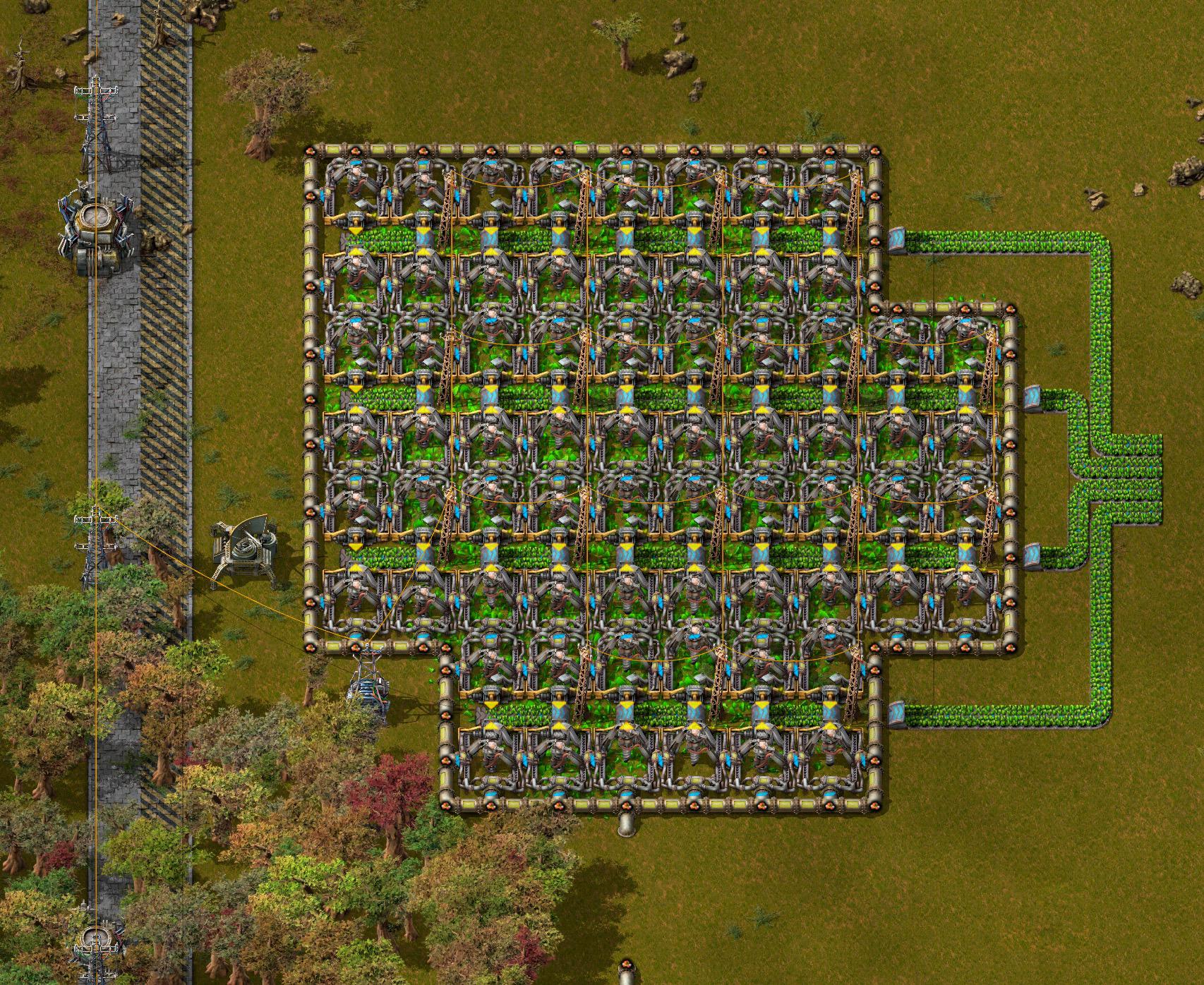 Really happy with how neat and tidy my Uranium mine turned out factorio