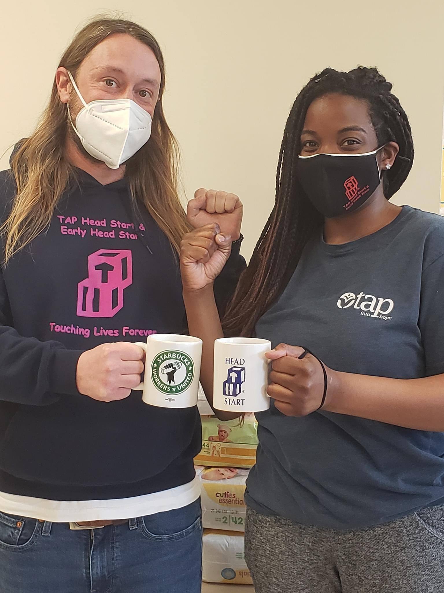 TAP Head Start preschool workers support Starbucks workers in Roanoke