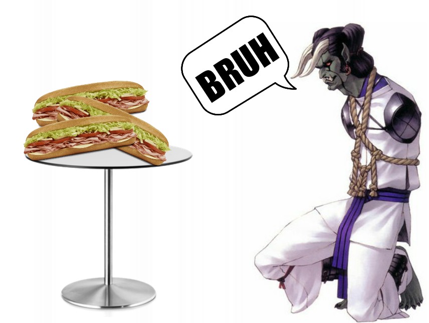 Editing personas/demons to be holding sandwiches (Day 72 Take