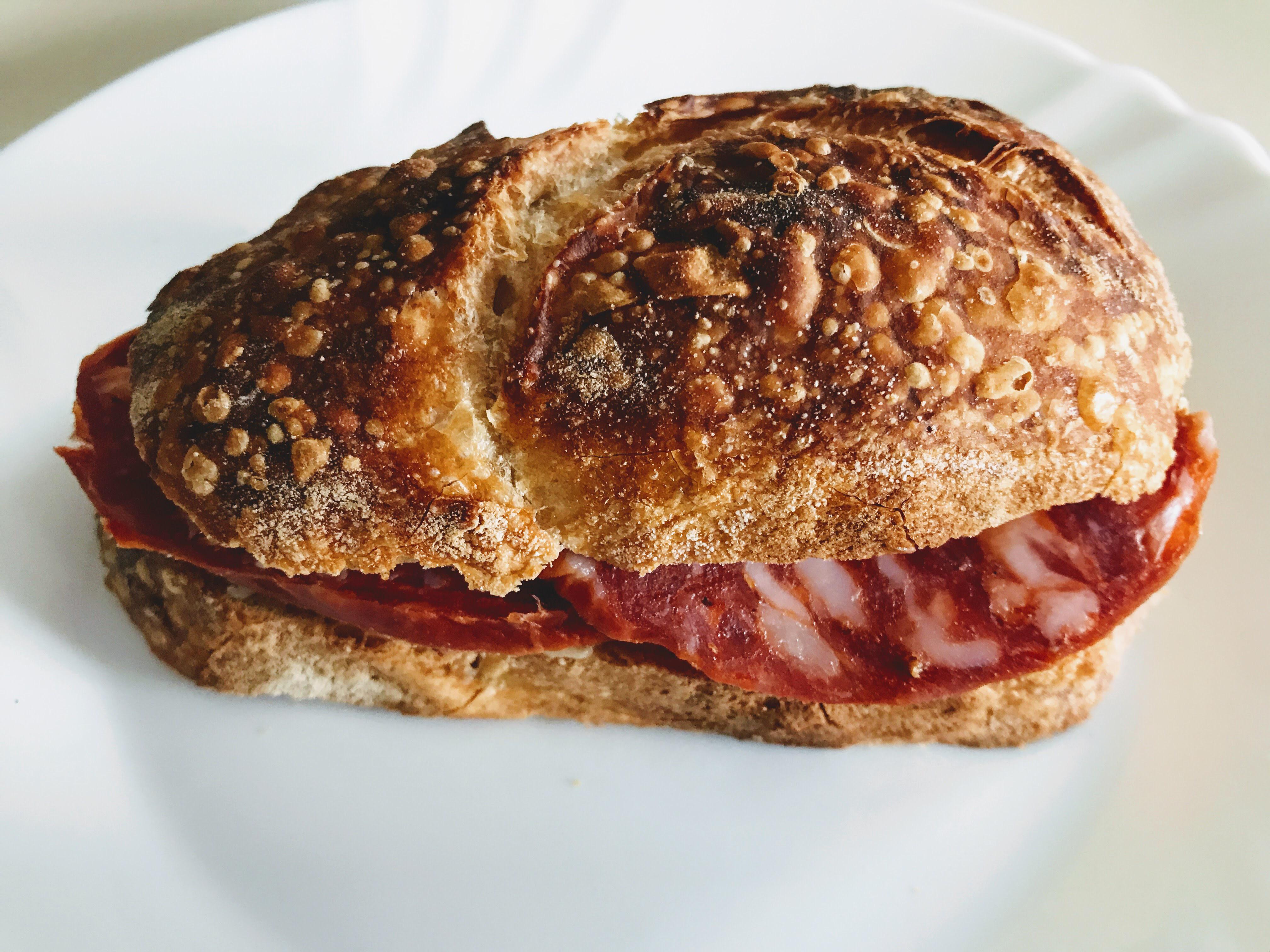 Sourdough salami sandwich r/Sourdough